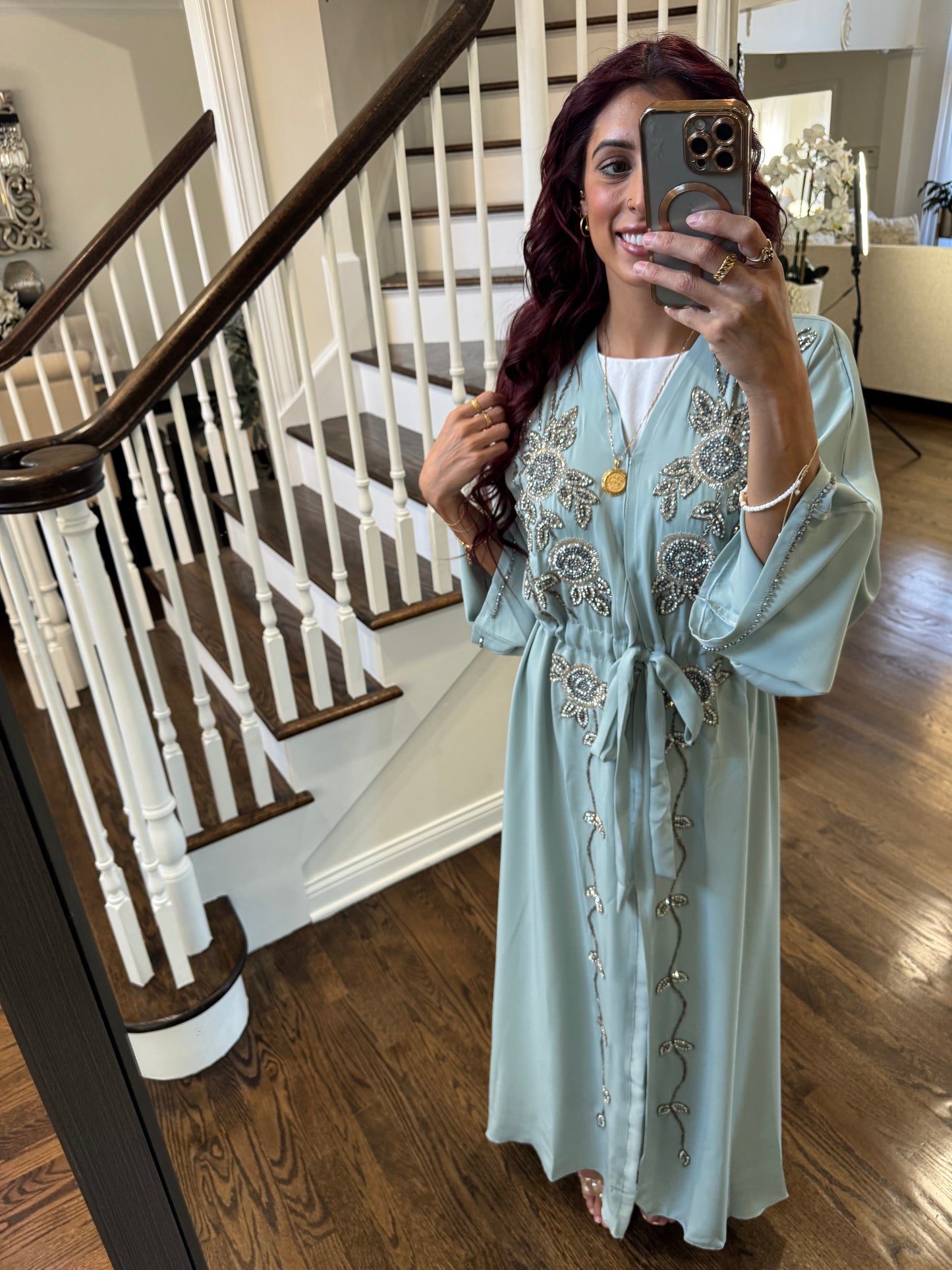 Embellished modest abaya with hijab