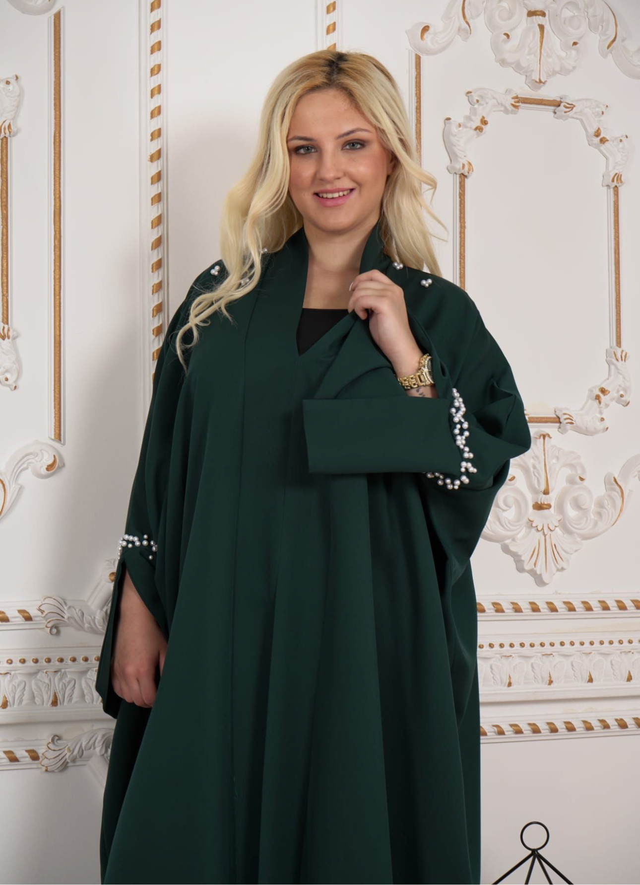 Plus Size Butterfly Pearl Abaya