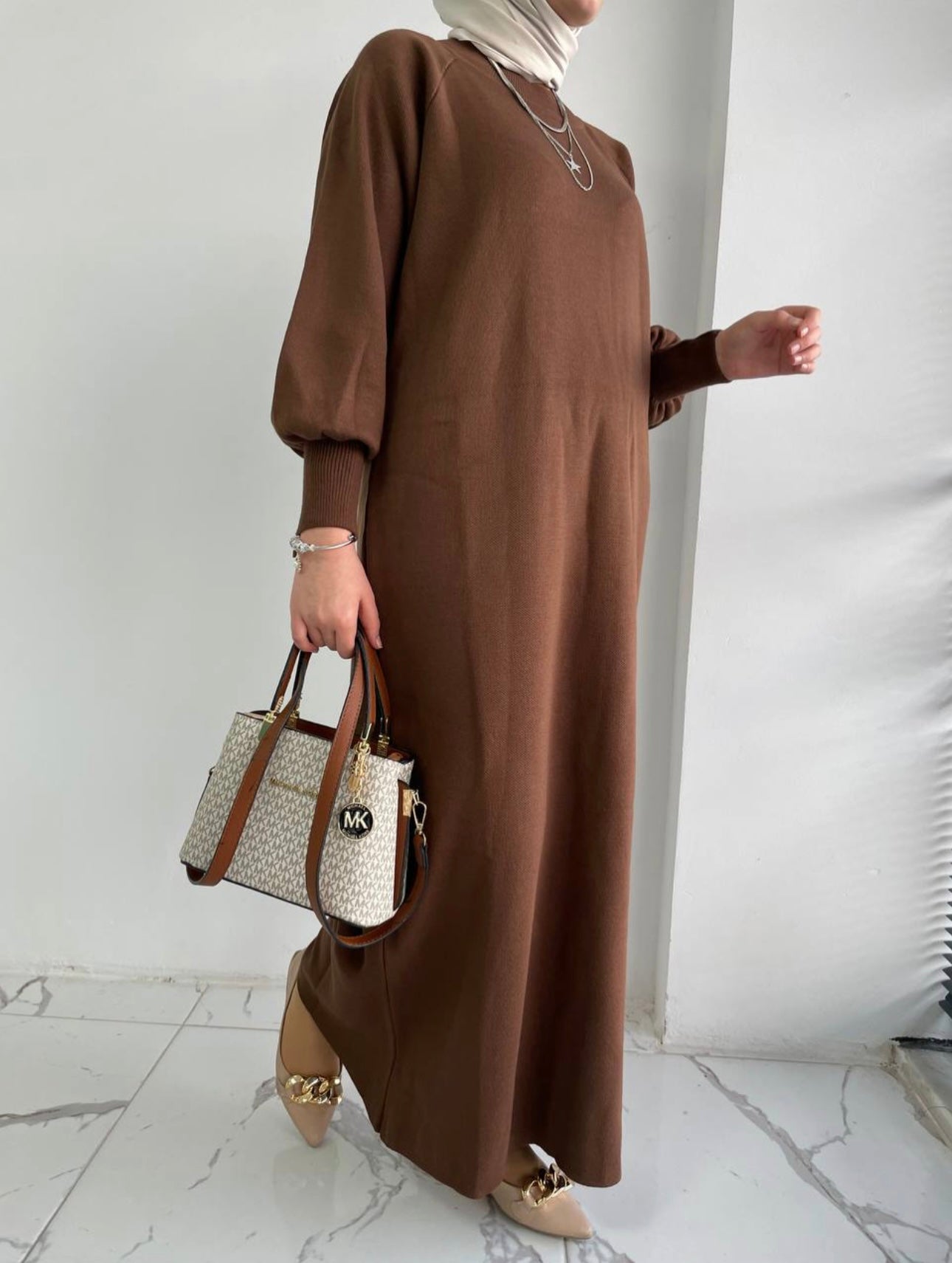 Maxi sweatshirt knit dress