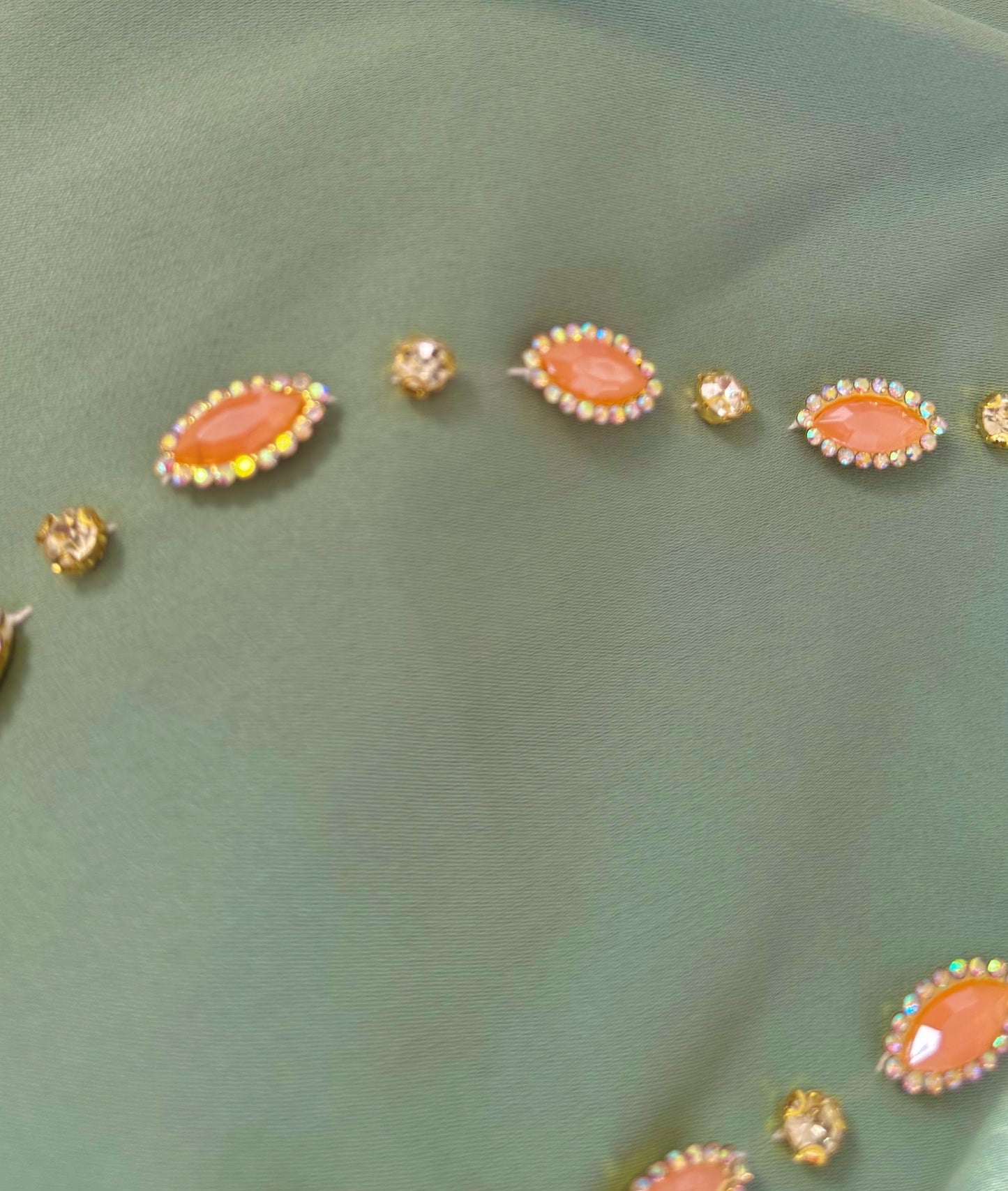 Embellished Open Abaya With Handwork Glass Beads wide Sleeves