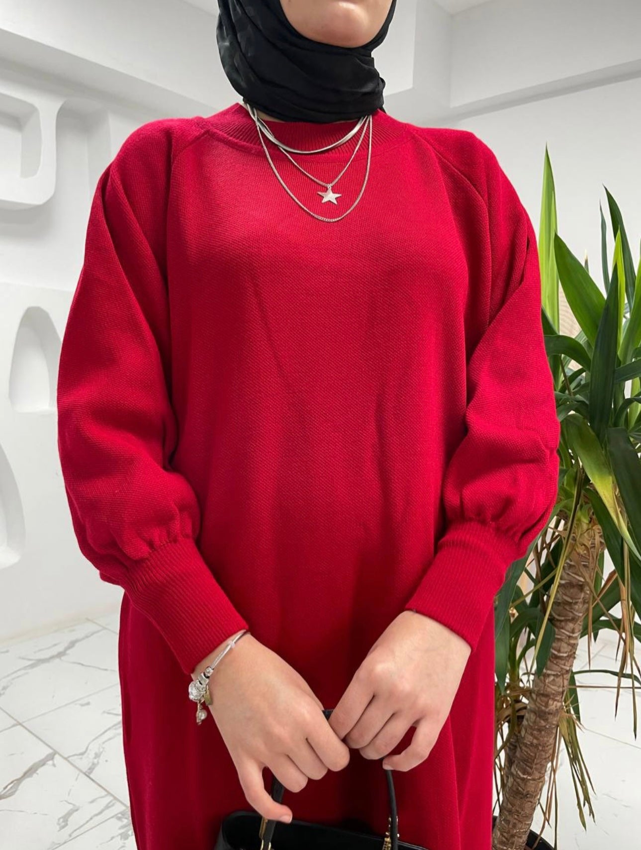 Maxi sweatshirt knit dress