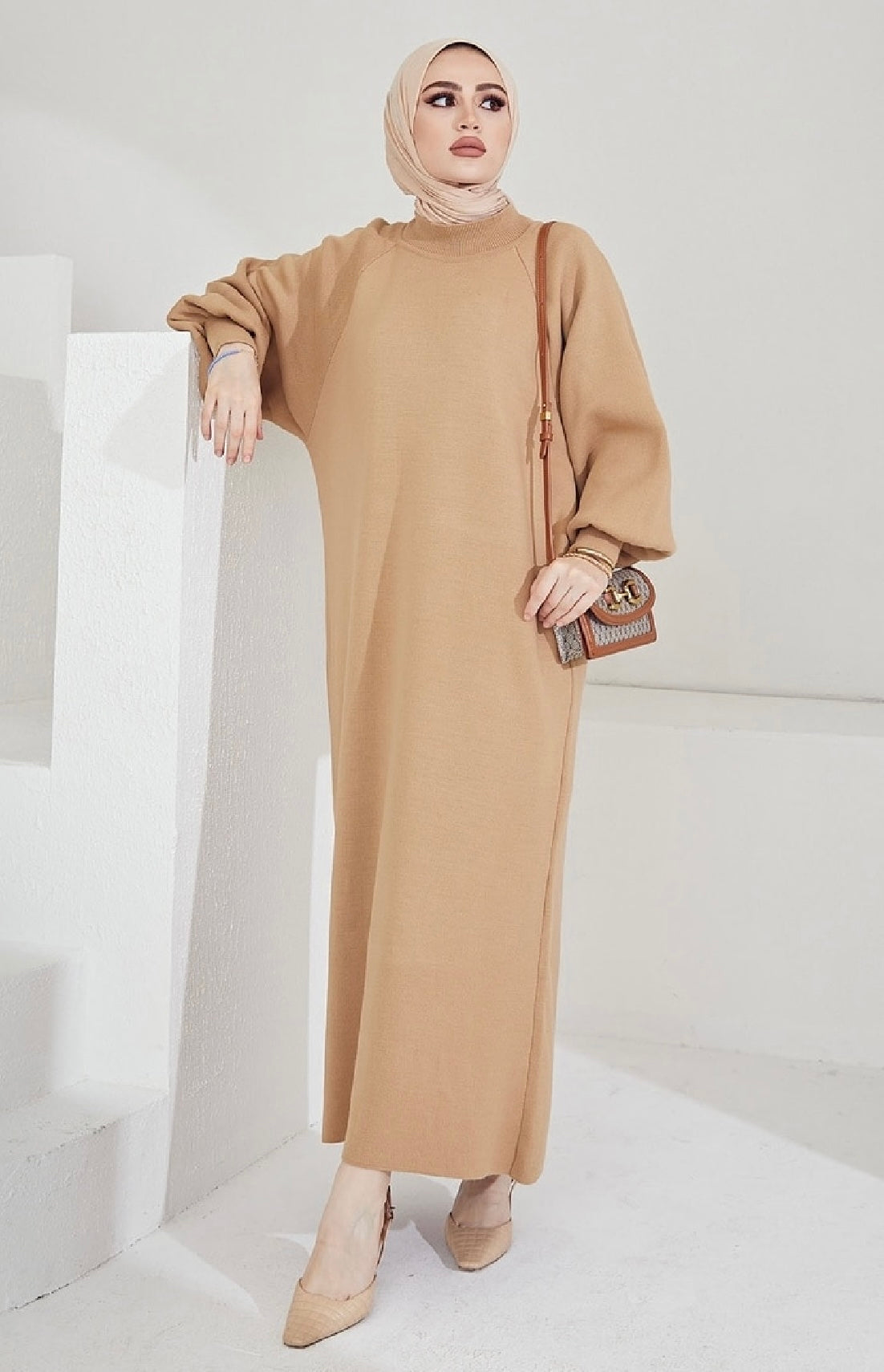 Maxi sweatshirt knit dress