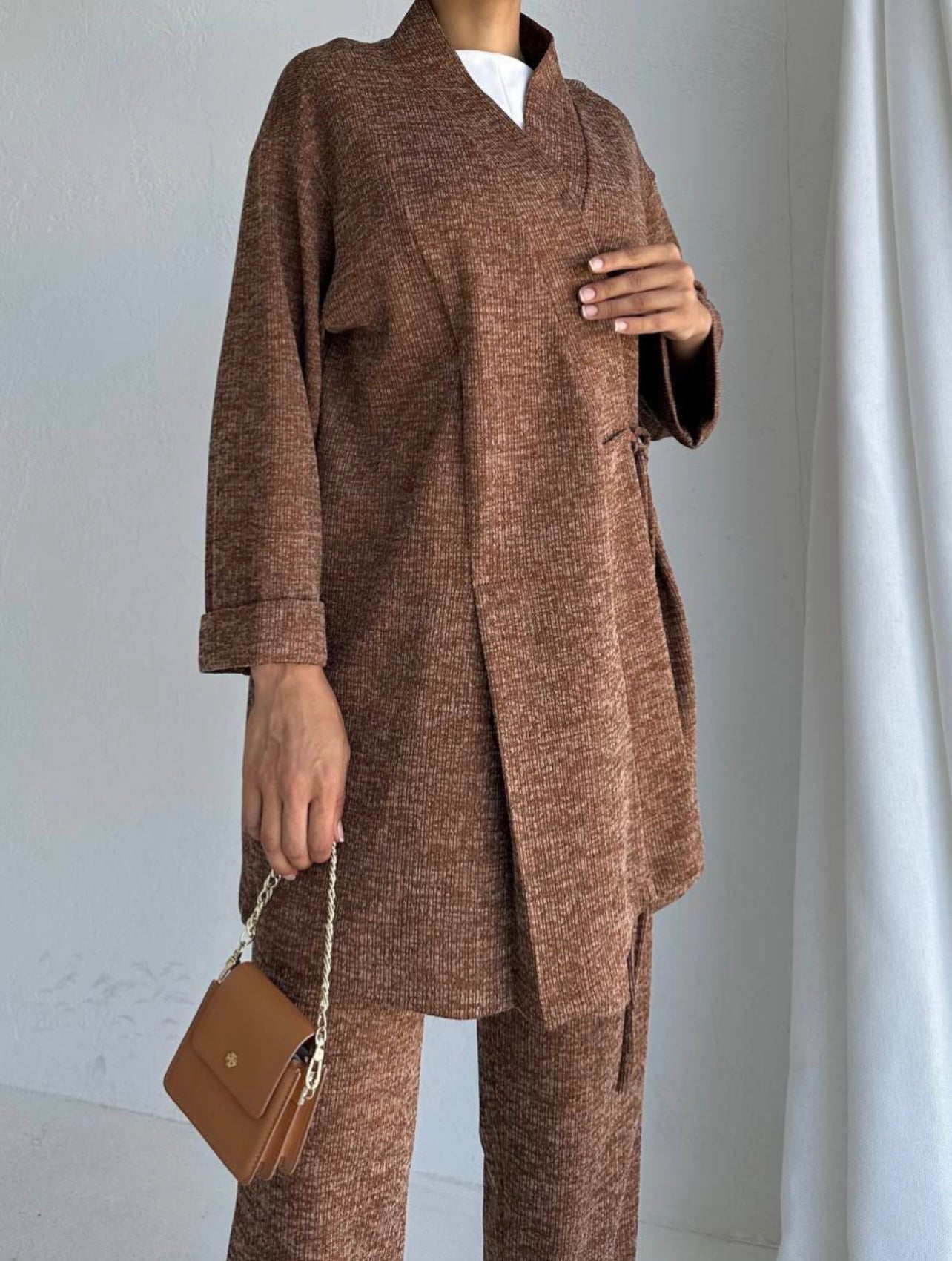 Kimono Textured Long Sleeve Co-Ord set