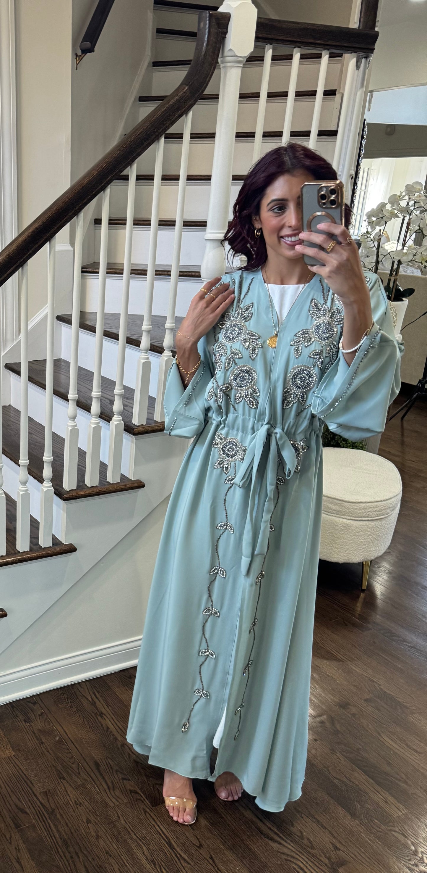 Embellished modest abaya with hijab
