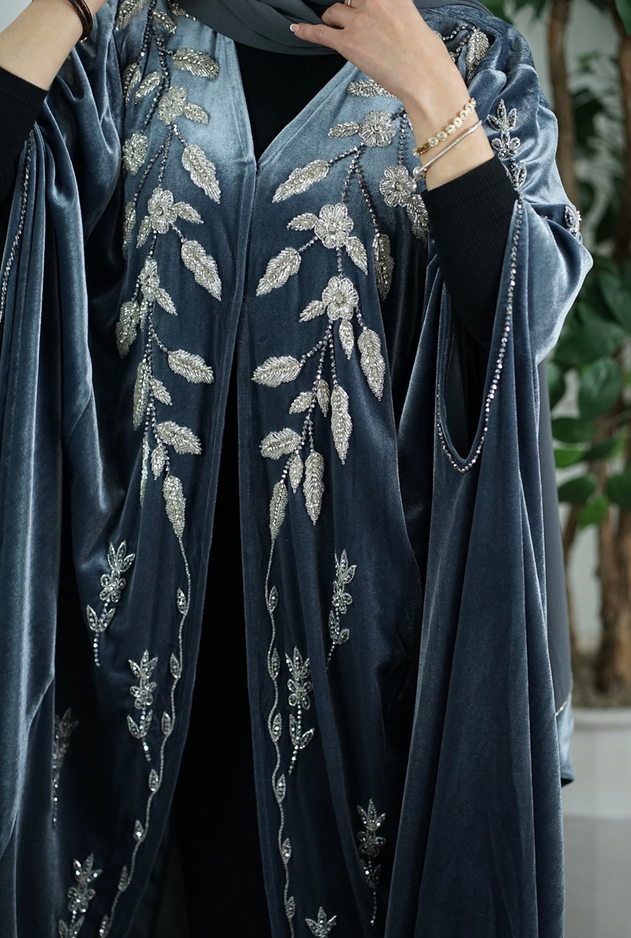LUXURY VELVET EMBELLISHED CAPE