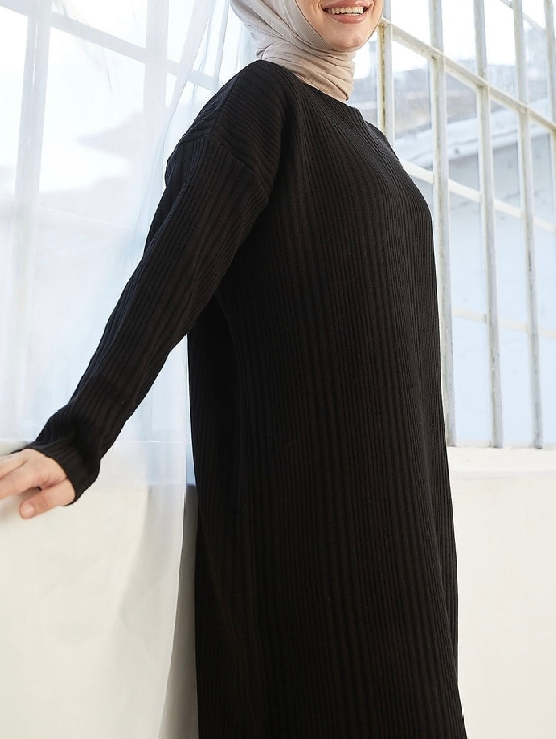 Polo neck-Knitted Winter Dress Turtleneck