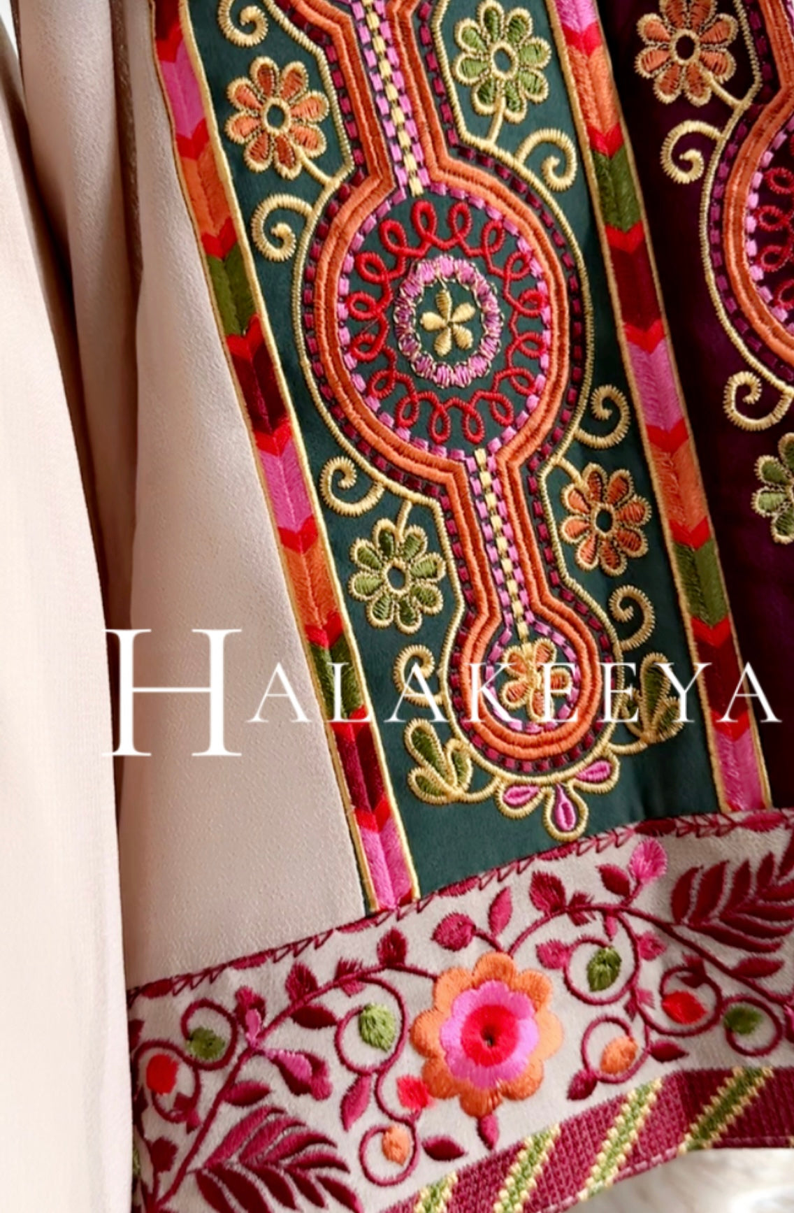 Embroidered Tatreez Open Malaka Thobe Abaya