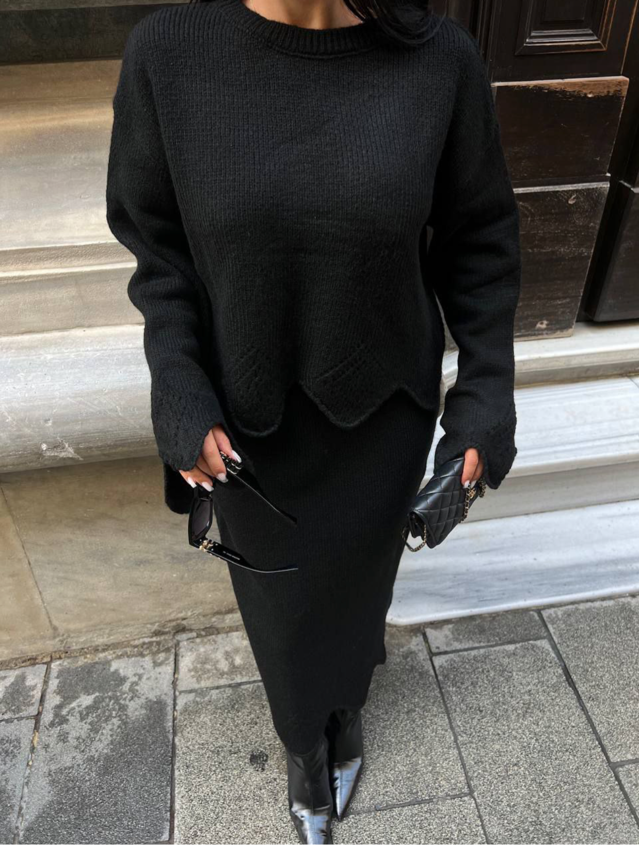 Knit Fabric Skirt Set