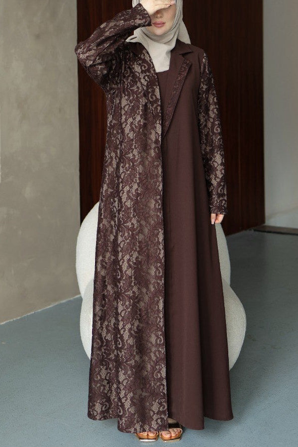 Formal Dantel Lace Abaya set