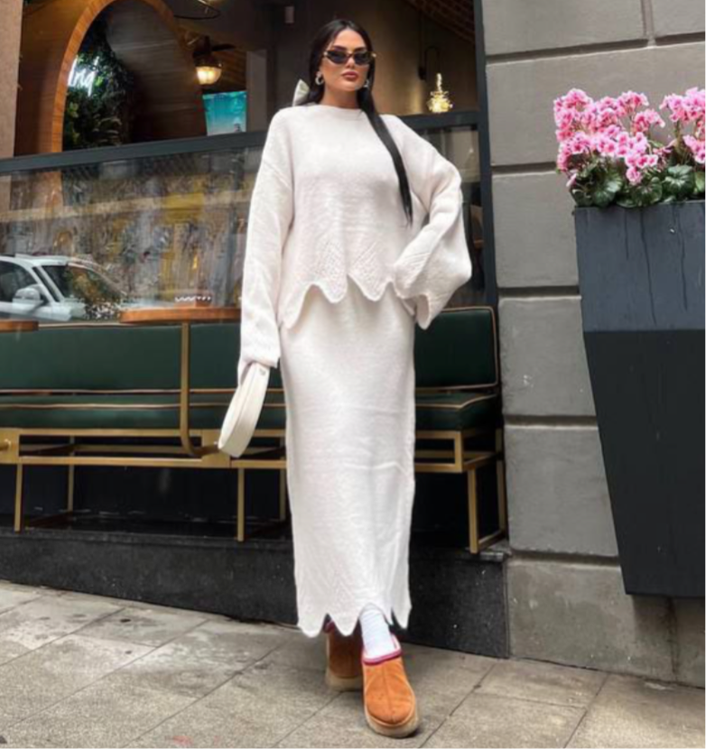 Knit Fabric Skirt Set