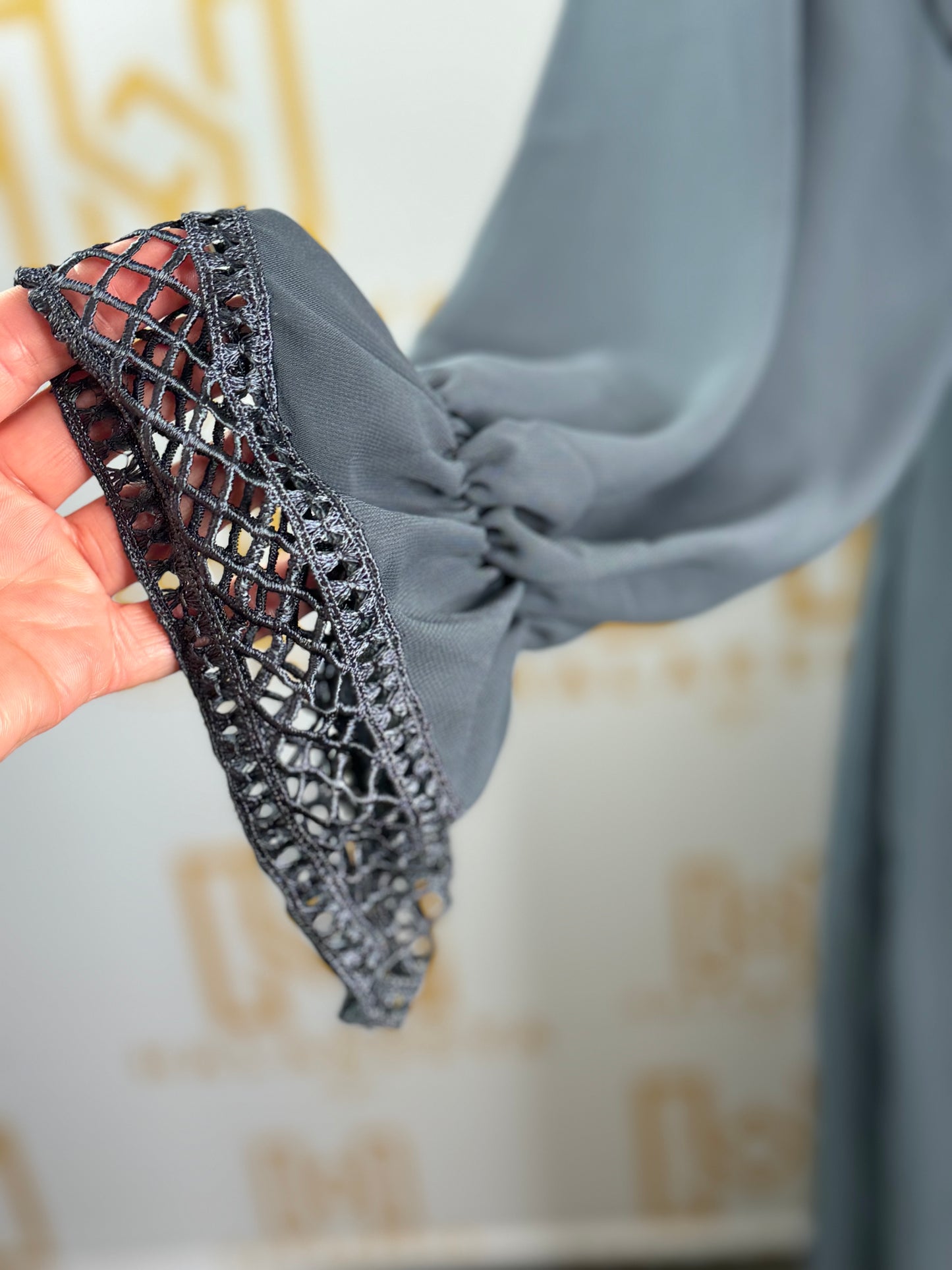 Double Layered Side Tie Up Detail Abaya Dress