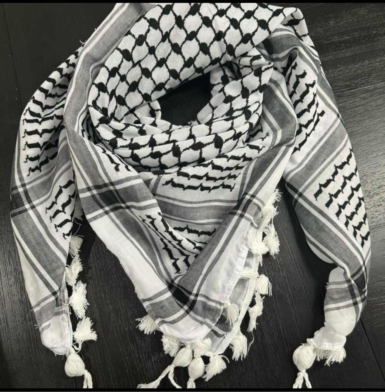 Palestinian Kufiya Shemagh hatta Scarf Cotton Winter Shawl neck wrap keffiyah embroidered with tussles