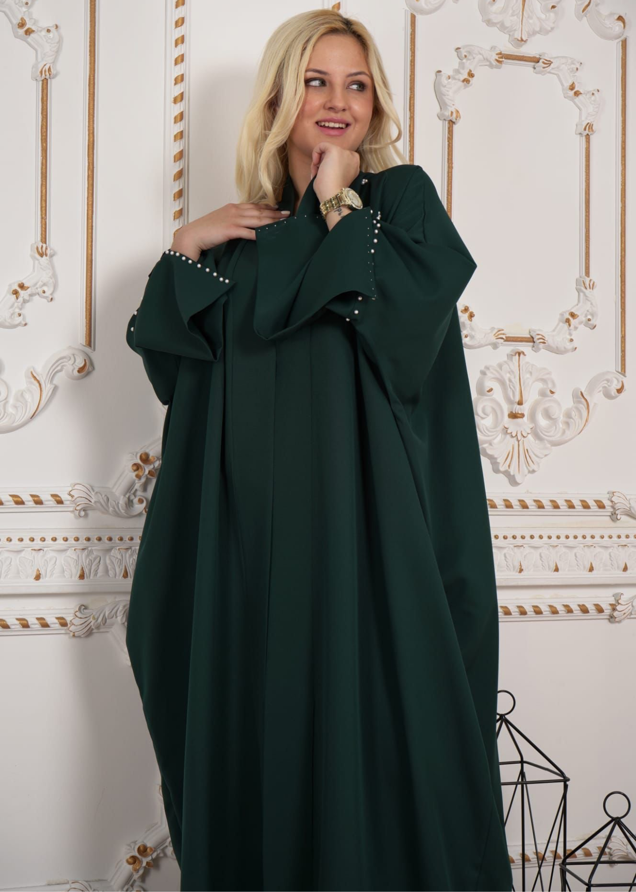 Plus Size Butterfly Pearl Abaya