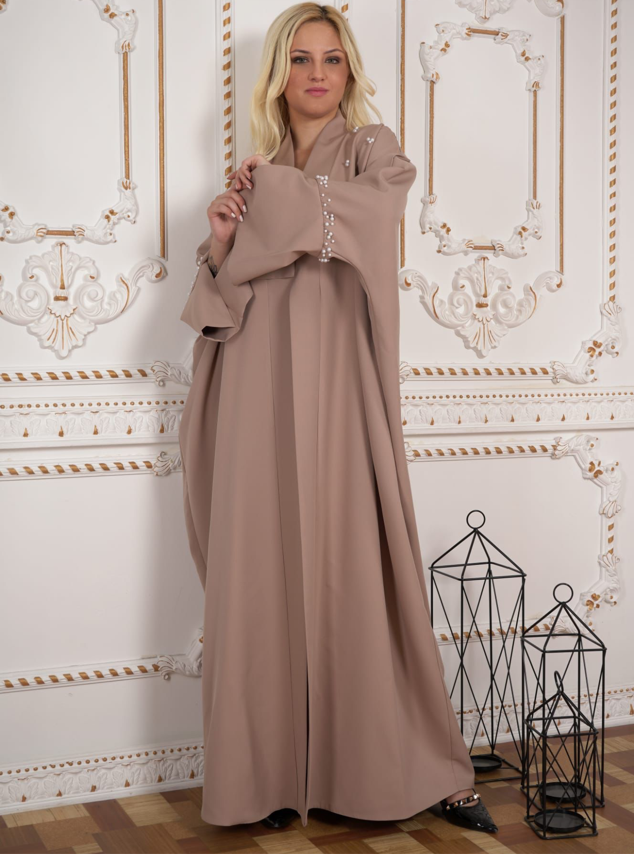 Plus Size Butterfly Pearl Abaya