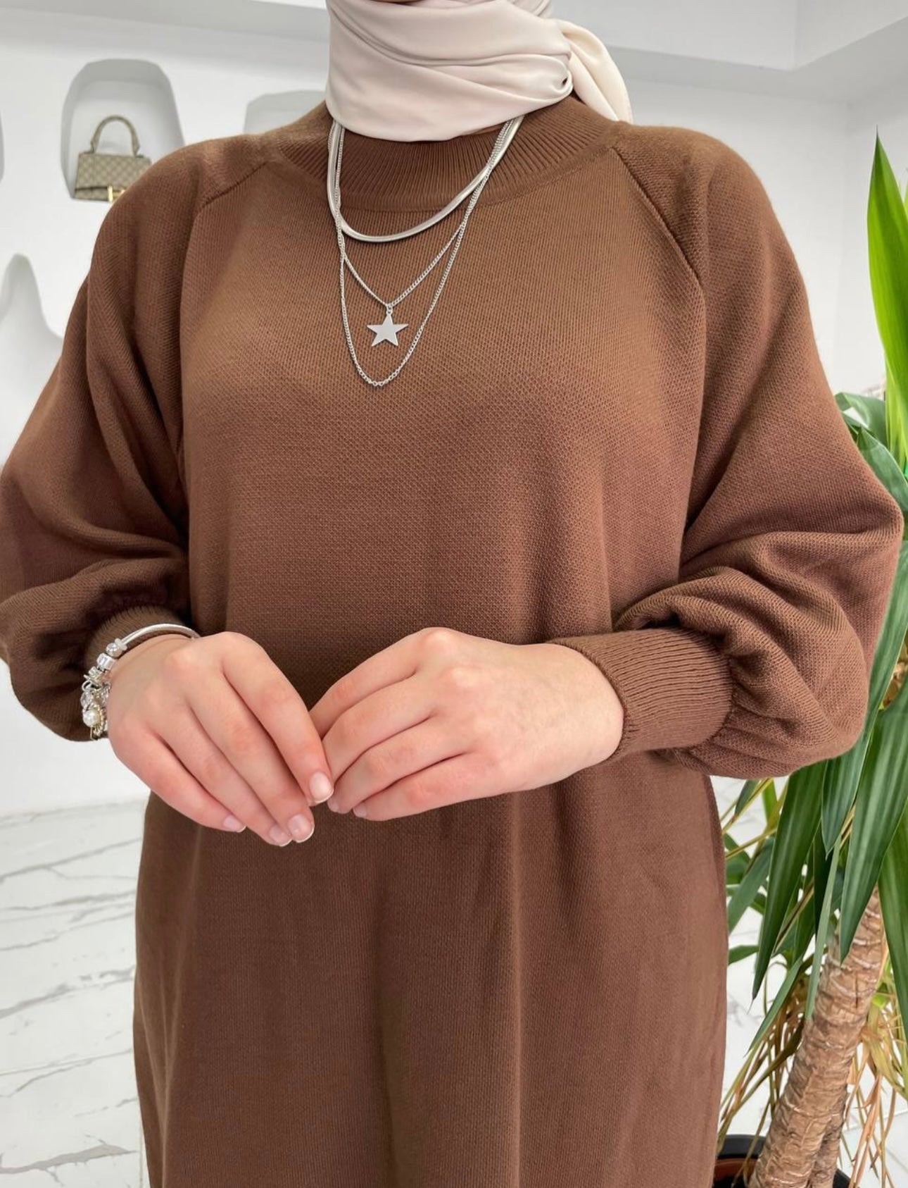 Maxi sweatshirt knit dress