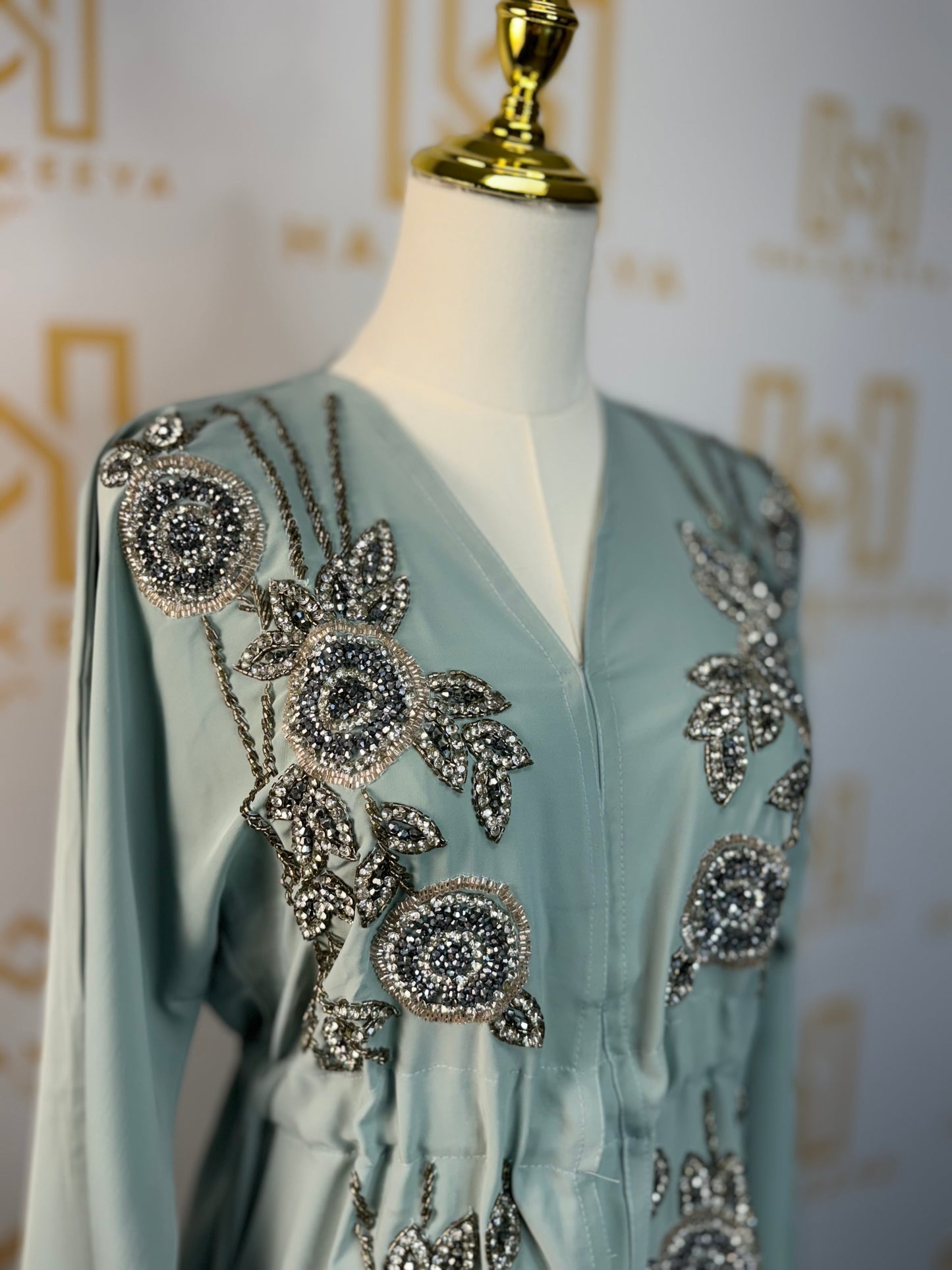 Embellished modest abaya with hijab