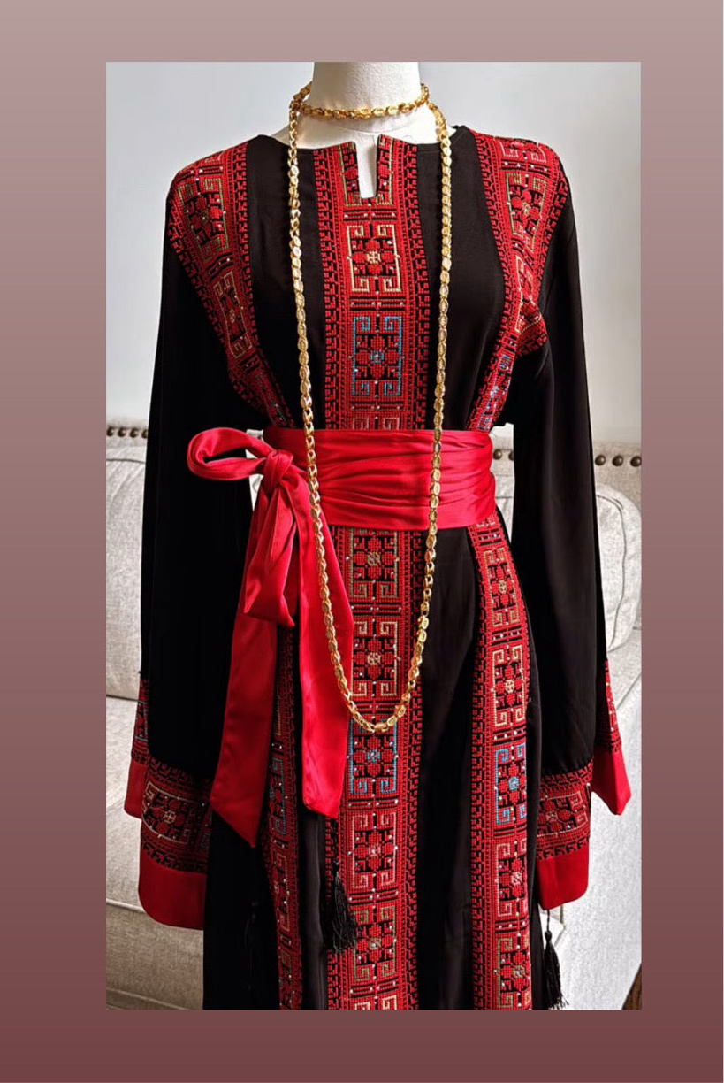 2 Pcs Embroidered Palestinian traditional Tatreez Thobe
