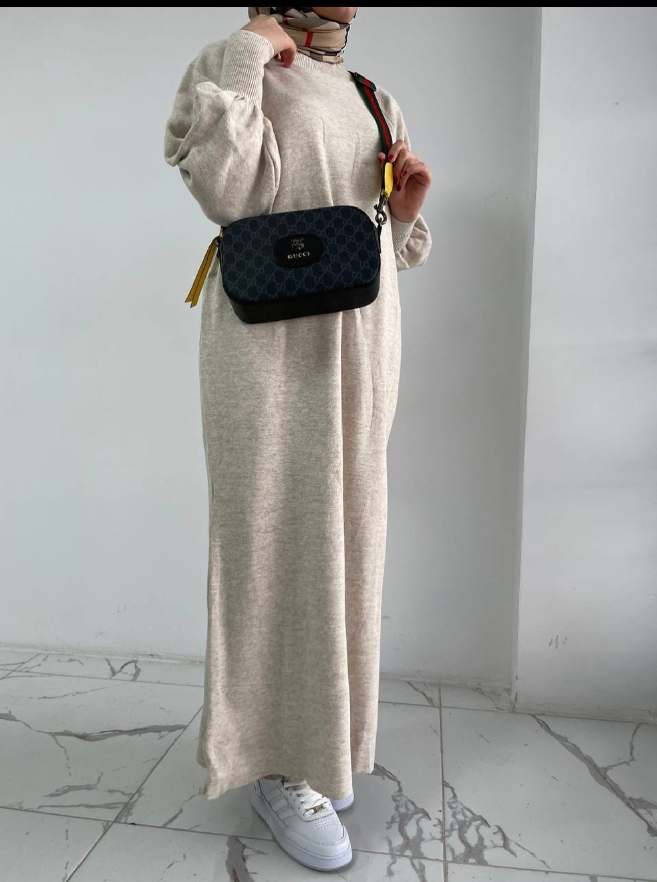 Maxi sweatshirt knit dress