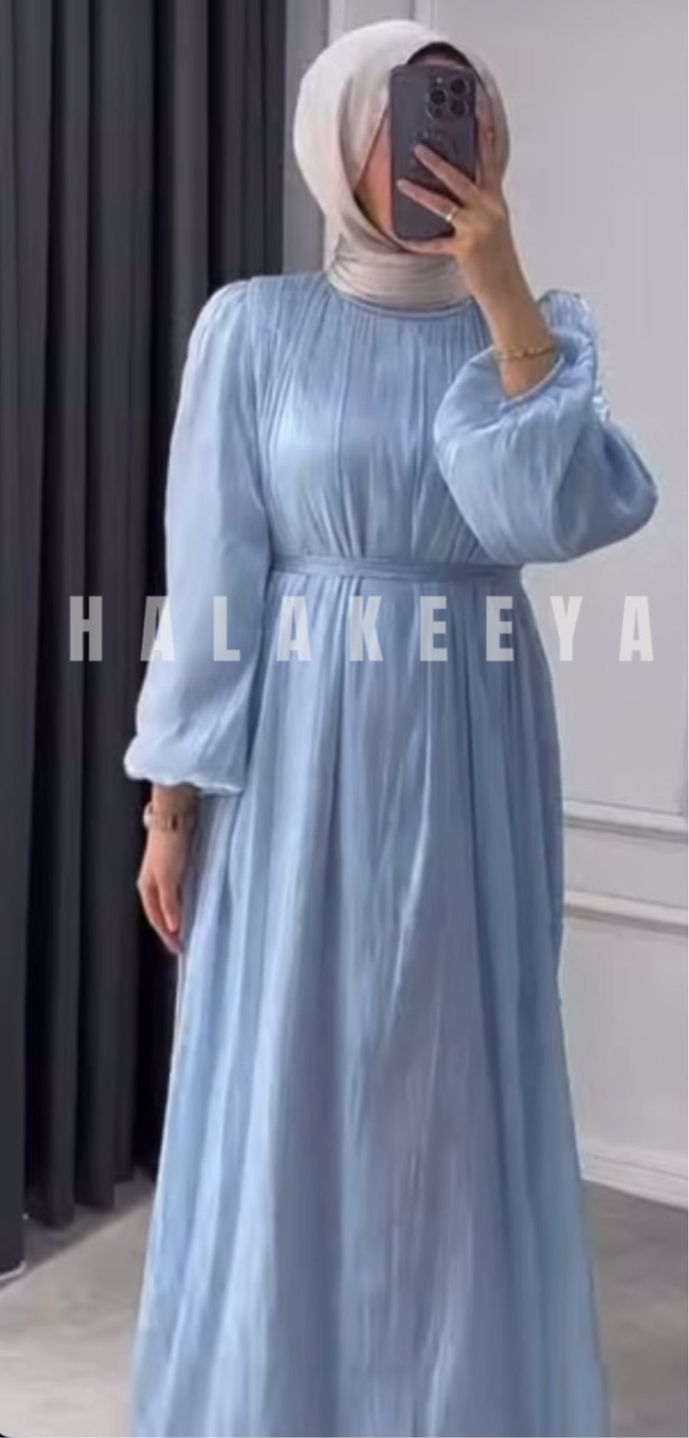 Luxury Organza Satin Gown Dress Pressed Stone Detailing & Matching Belt