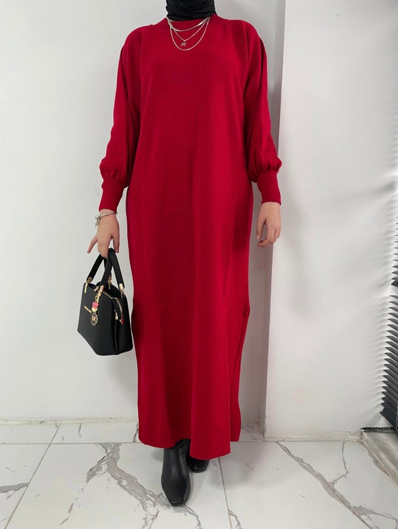 Maxi sweatshirt knit dress