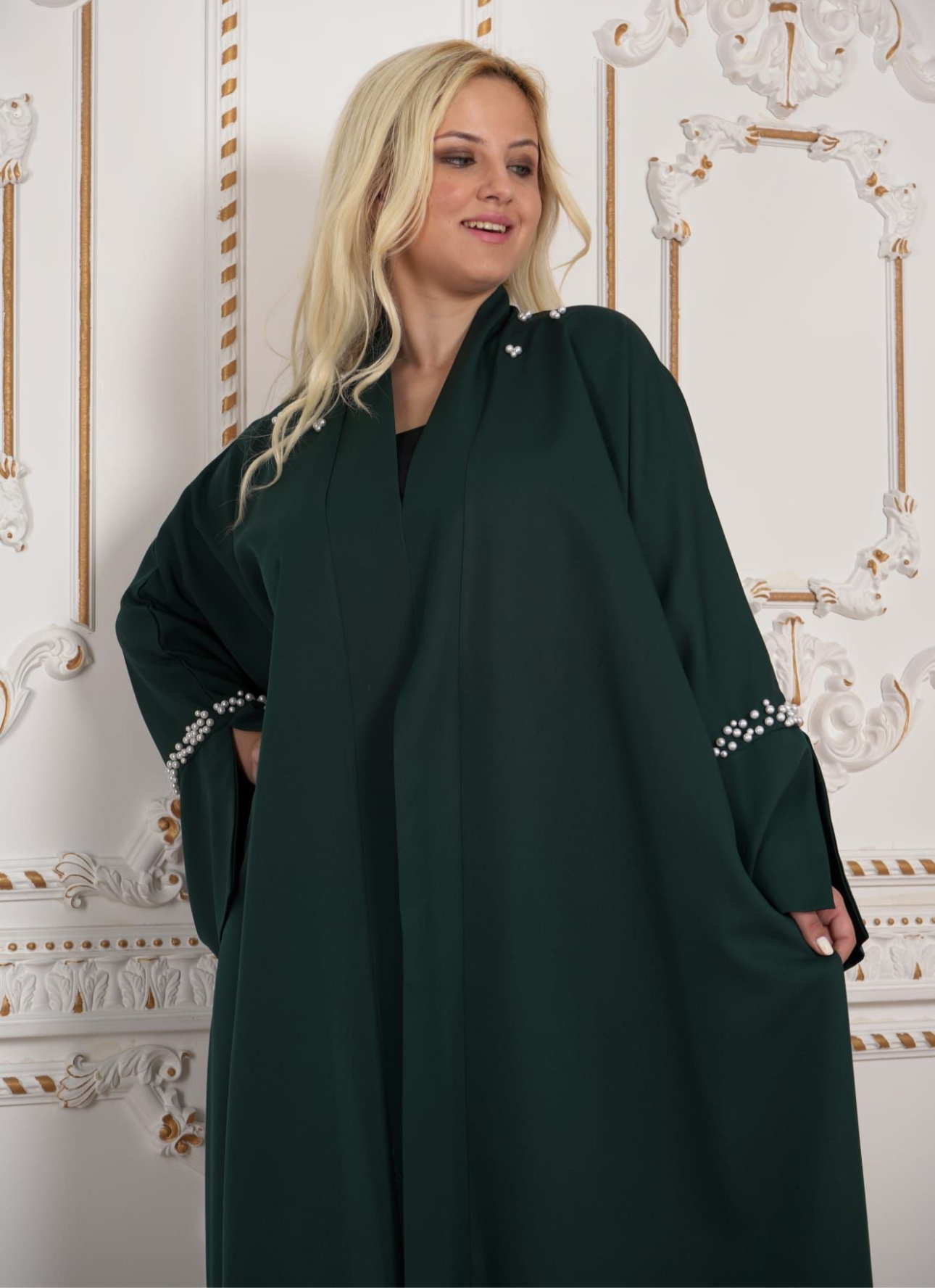 Plus Size Butterfly Pearl Abaya