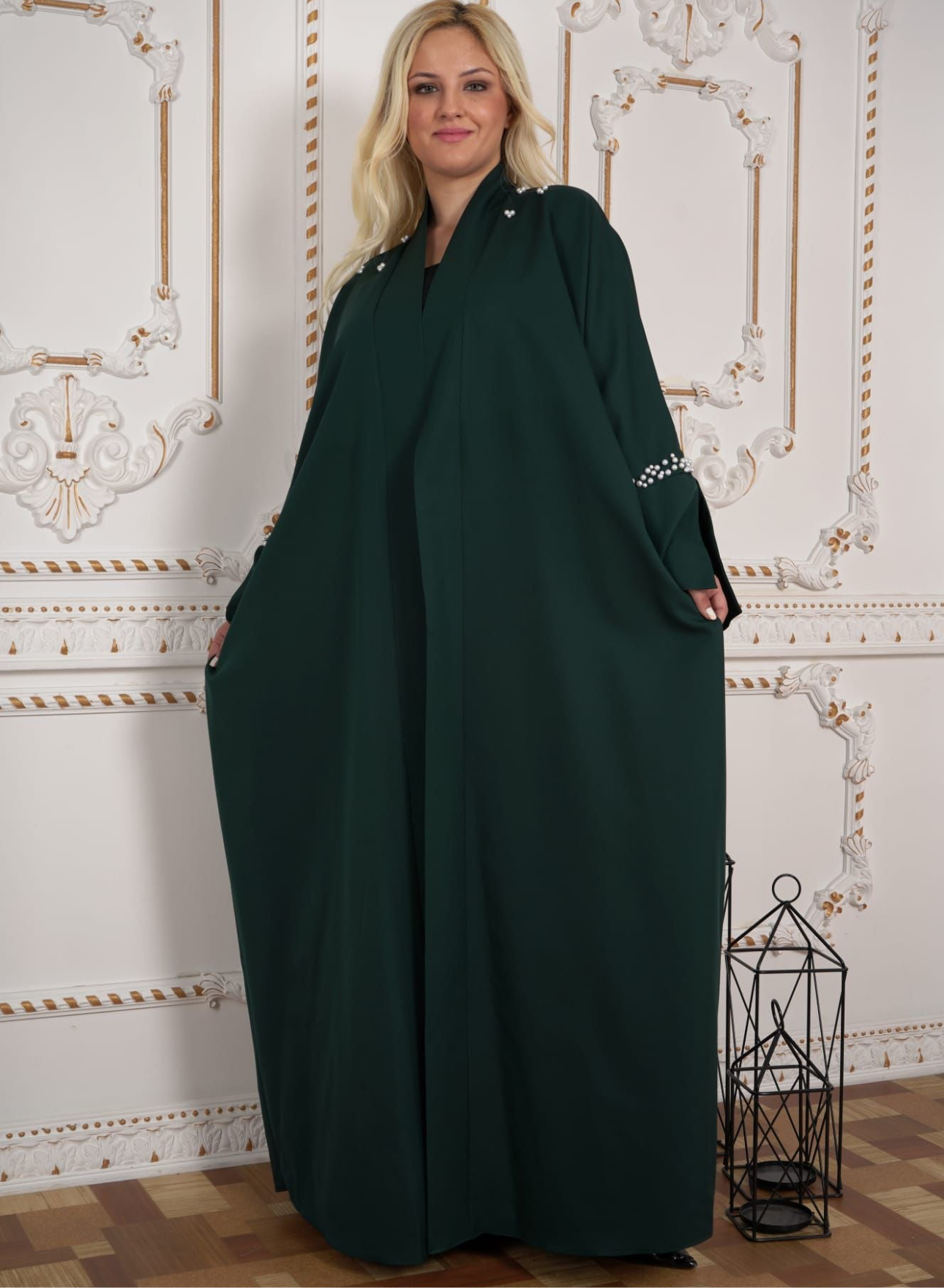 Plus Size Butterfly Pearl Abaya