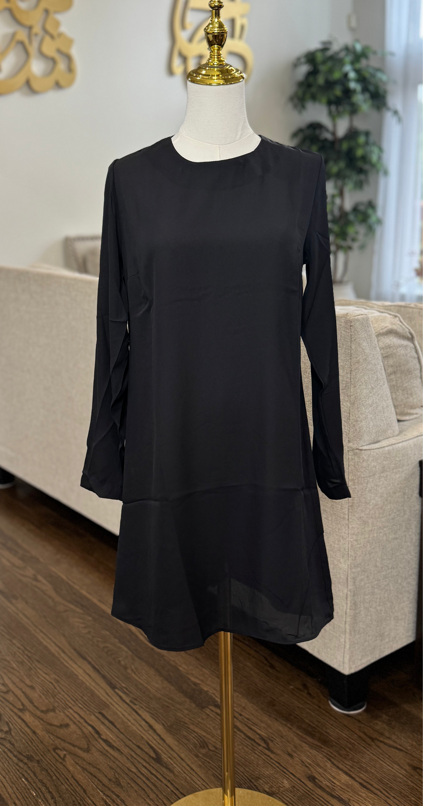 Black Long Tunic Top blouse