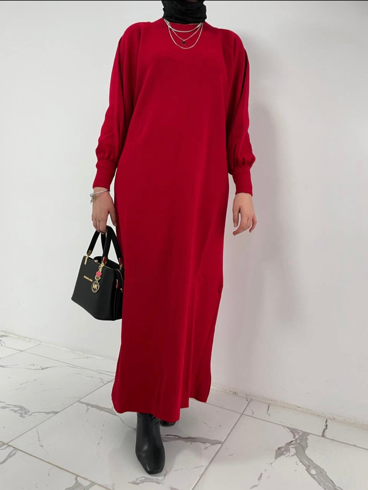 Maxi sweatshirt knit dress