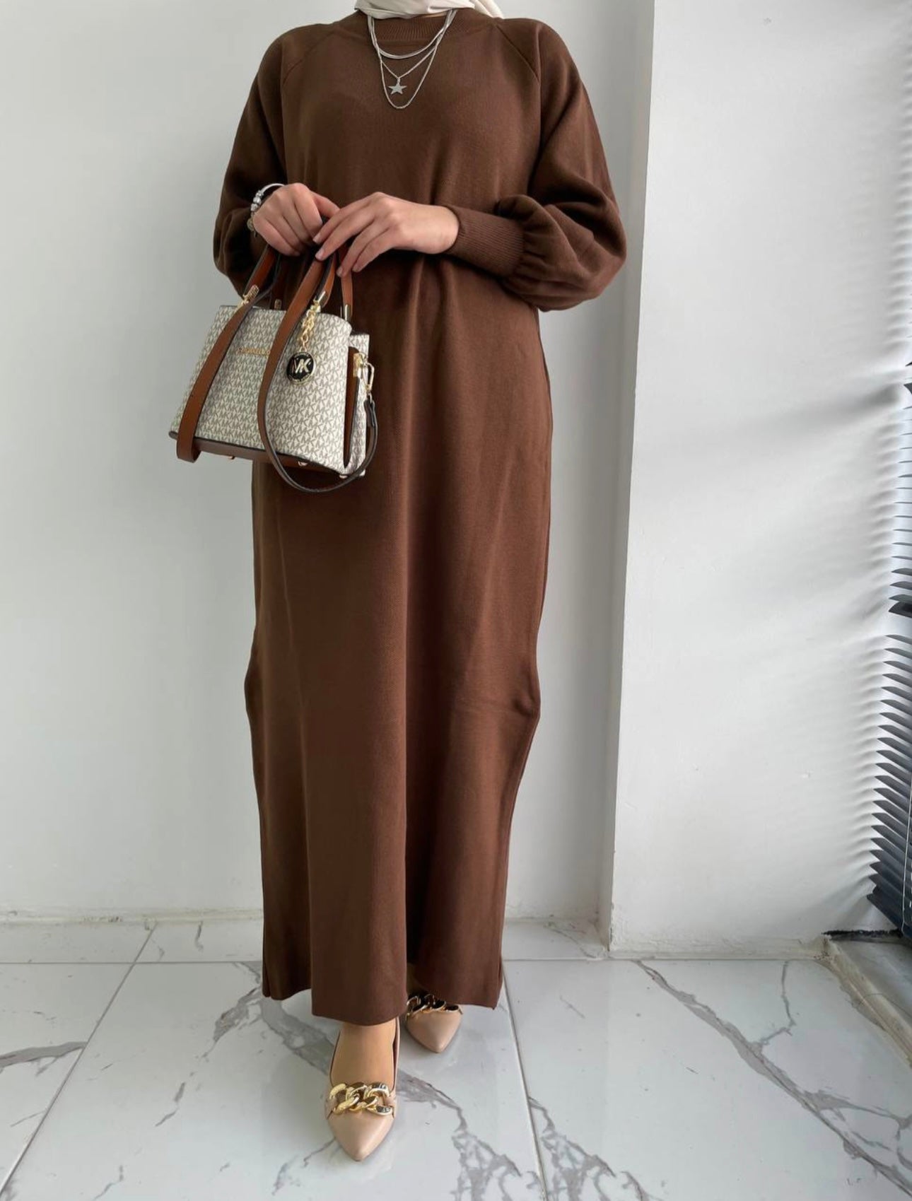 Maxi sweatshirt knit dress