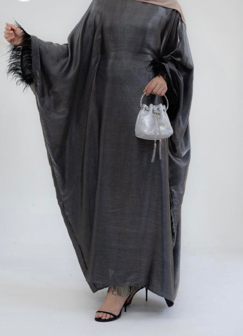 BUTTERFLY ABAYA Feather Cuff Details