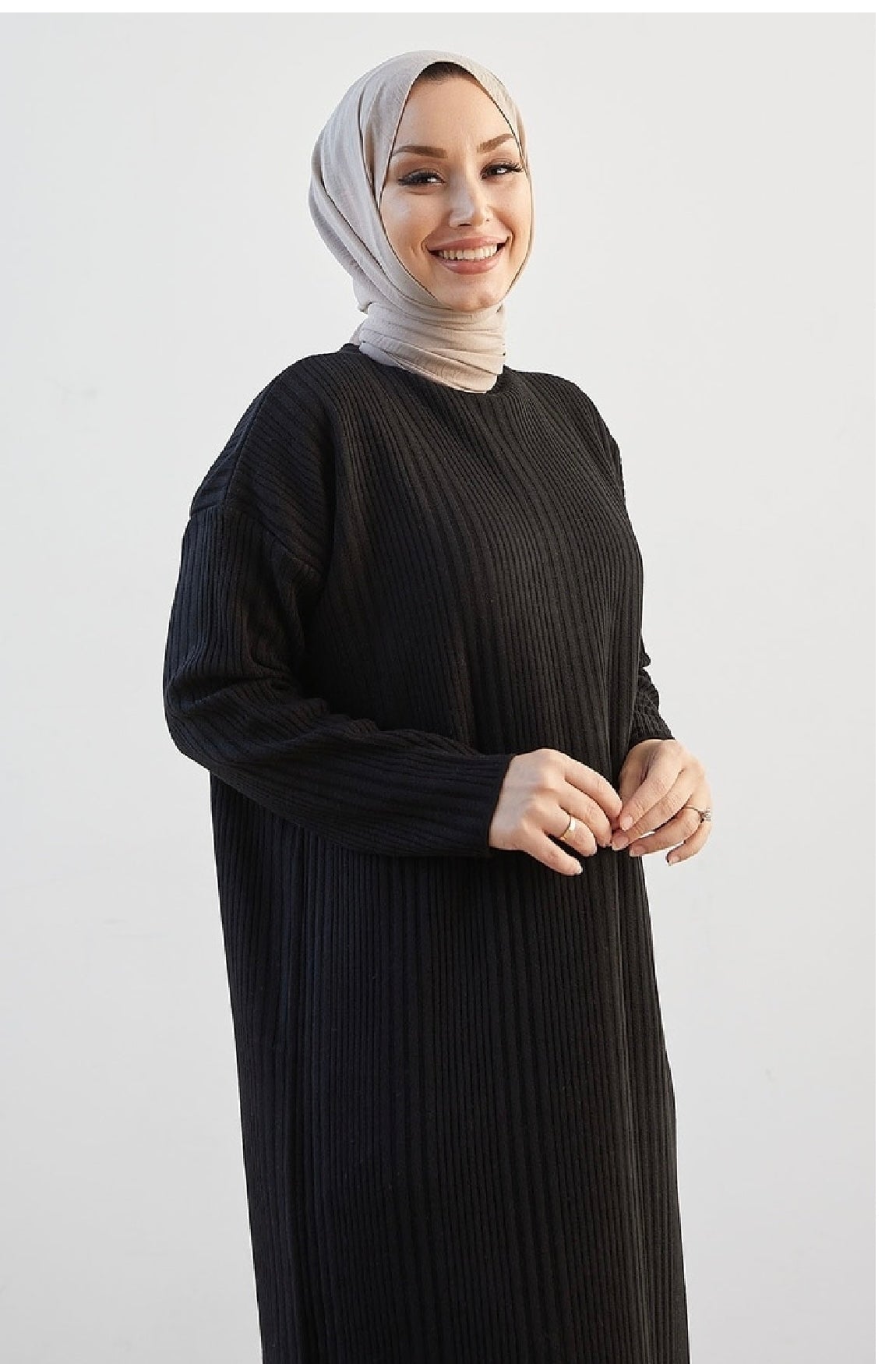 Polo neck-Knitted Winter Dress Turtleneck