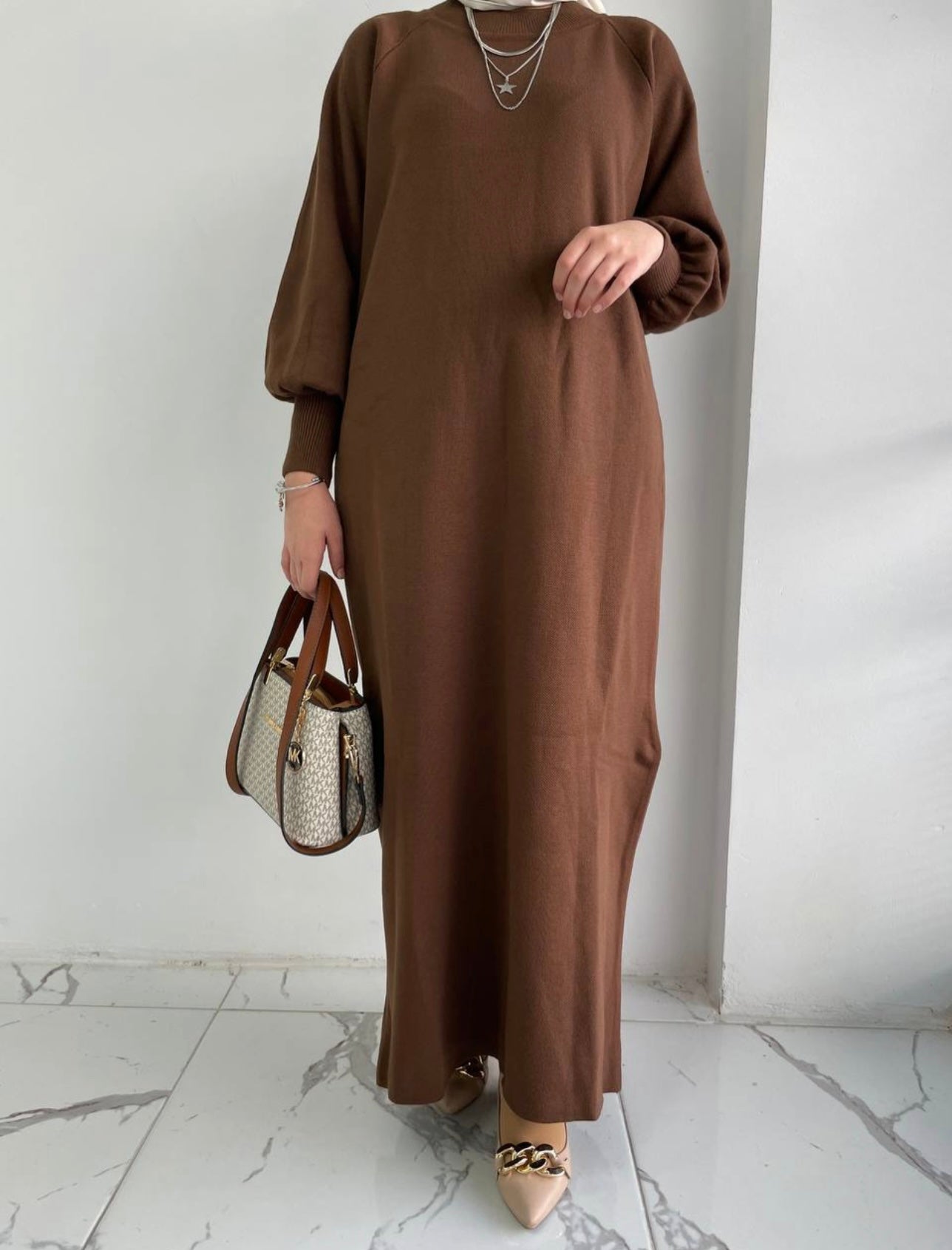Maxi sweatshirt knit dress Halakeeya Styles Maxi sweatshirt knit dress Halakeeya Styles