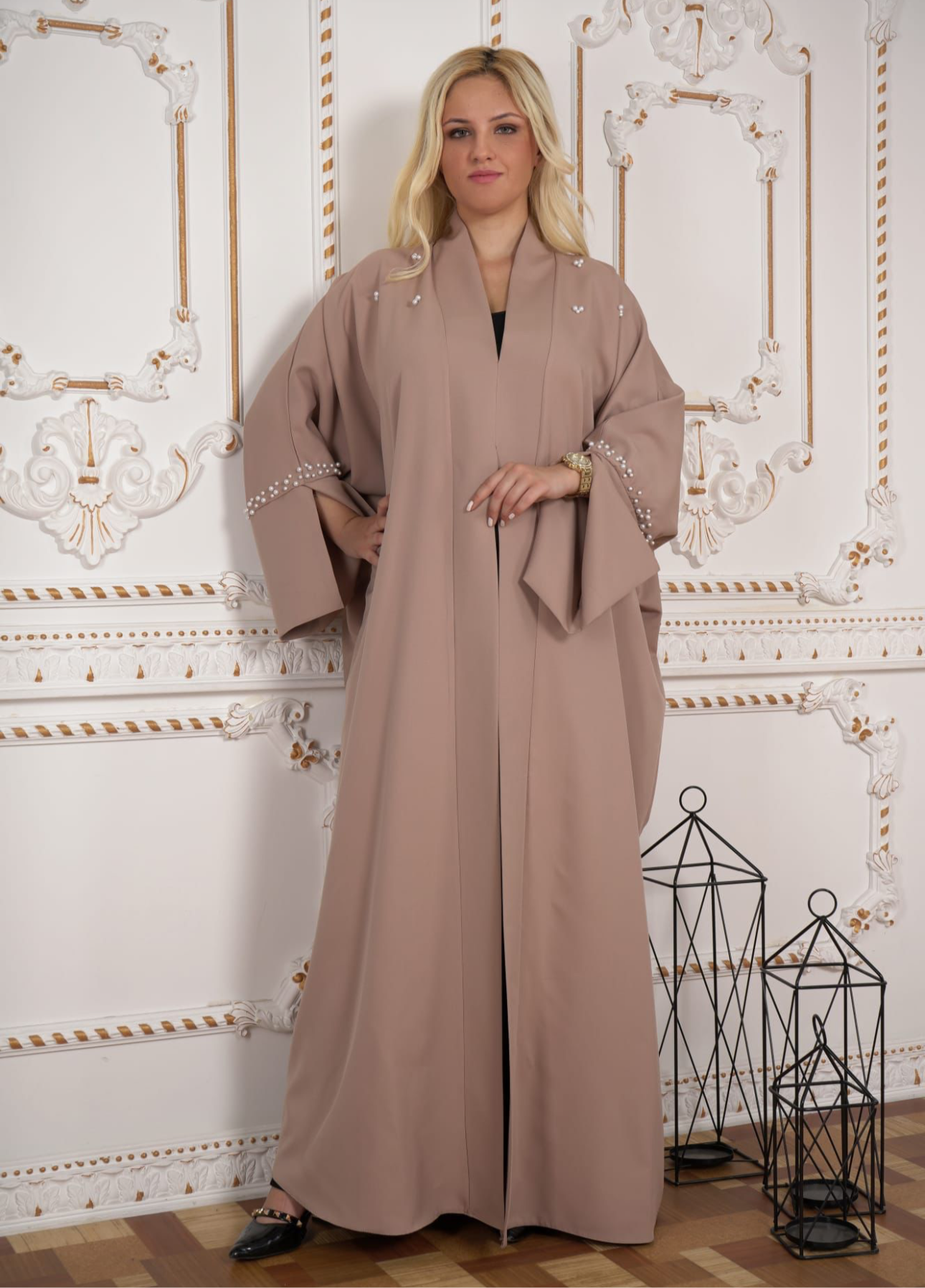 Plus Size Butterfly Pearl Abaya