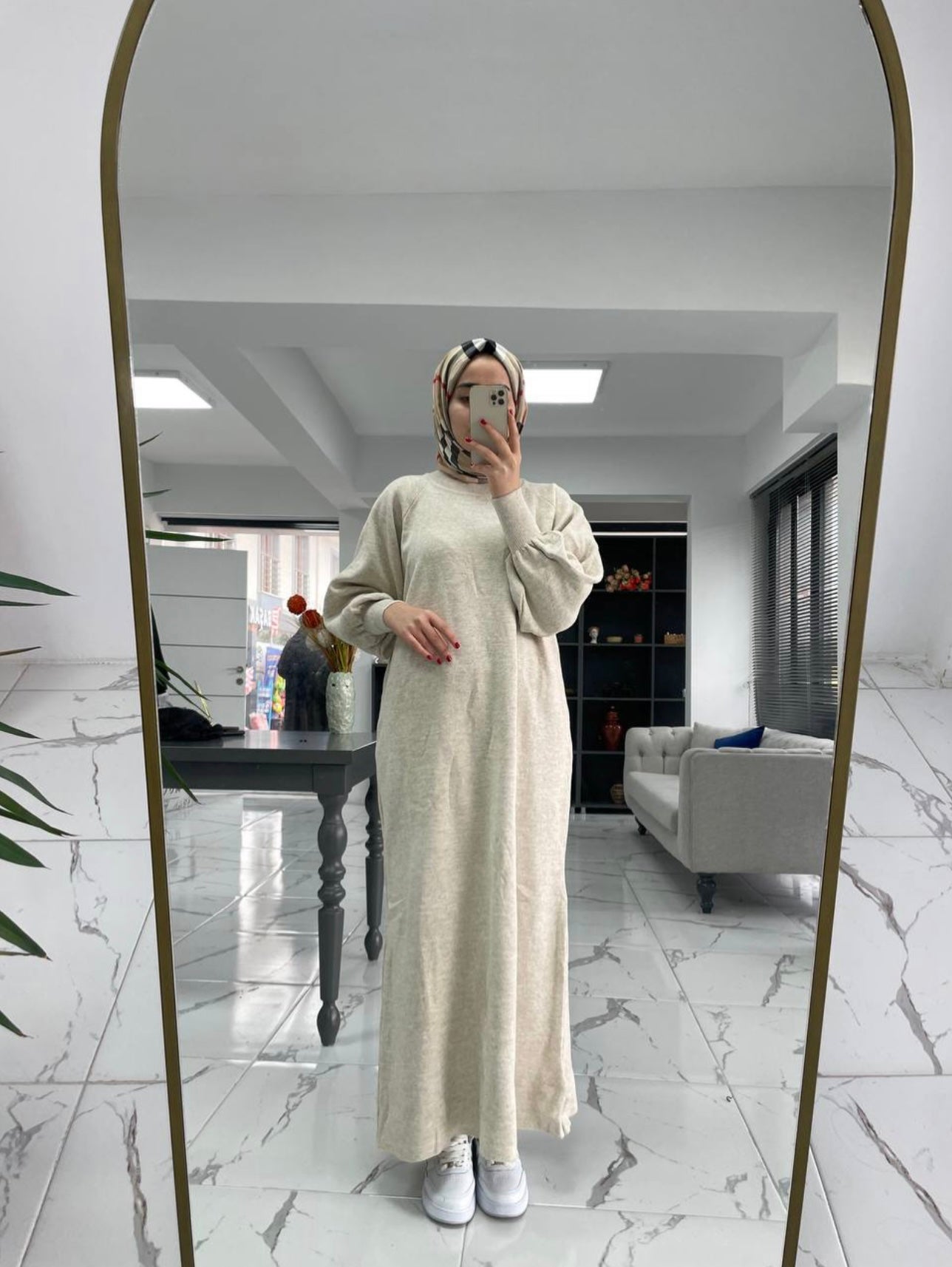 Maxi sweatshirt knit dress