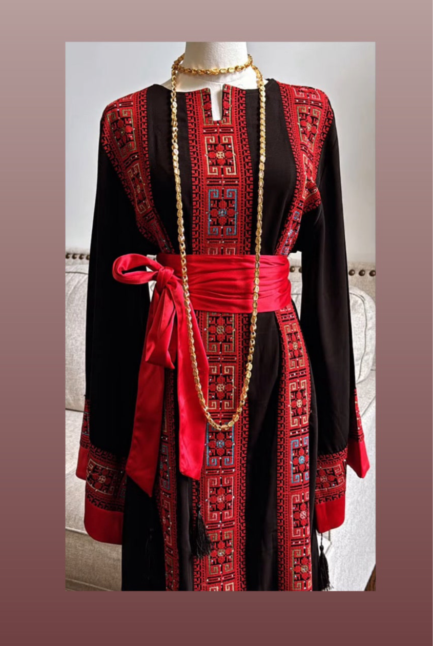 2 Pcs Embroidered Palestinian traditional Tatreez Thobe