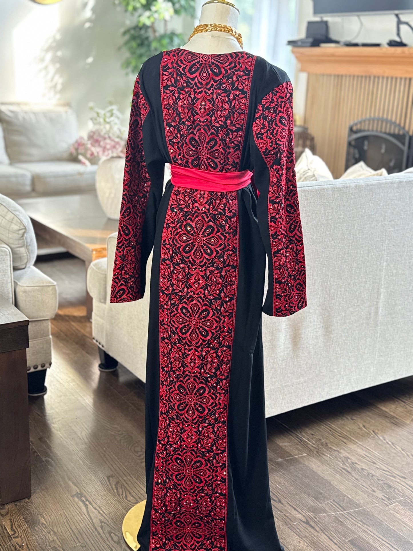 2 pcs Palestinian Embroidered Thobe Dress