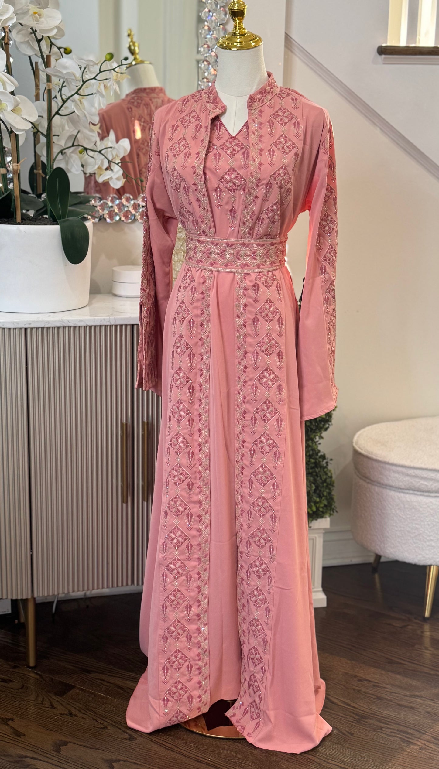 3 Pcs Tatreez Embroidered Thobe
