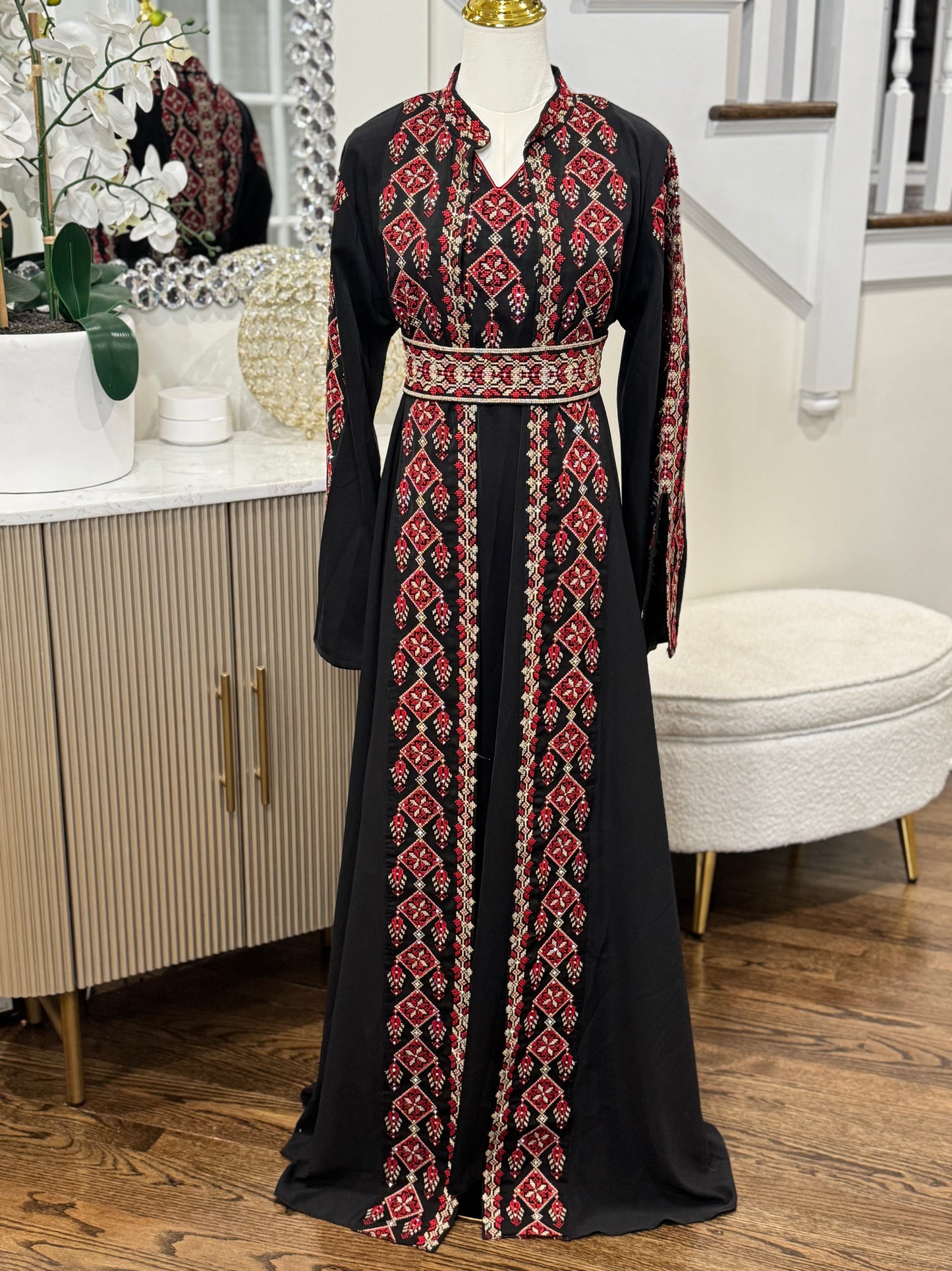 3 Pcs Tatreez Embroidered Thobe