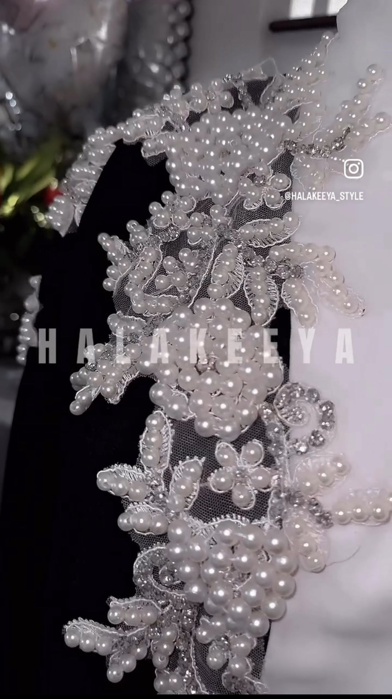 Handwork Beaded Chest and Shoulders open Abaya