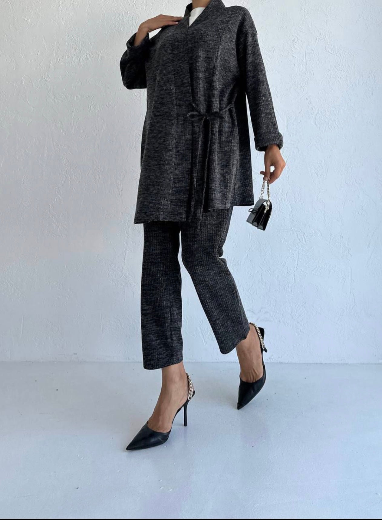 Kimono Textured Long Sleeve Co-Ord set