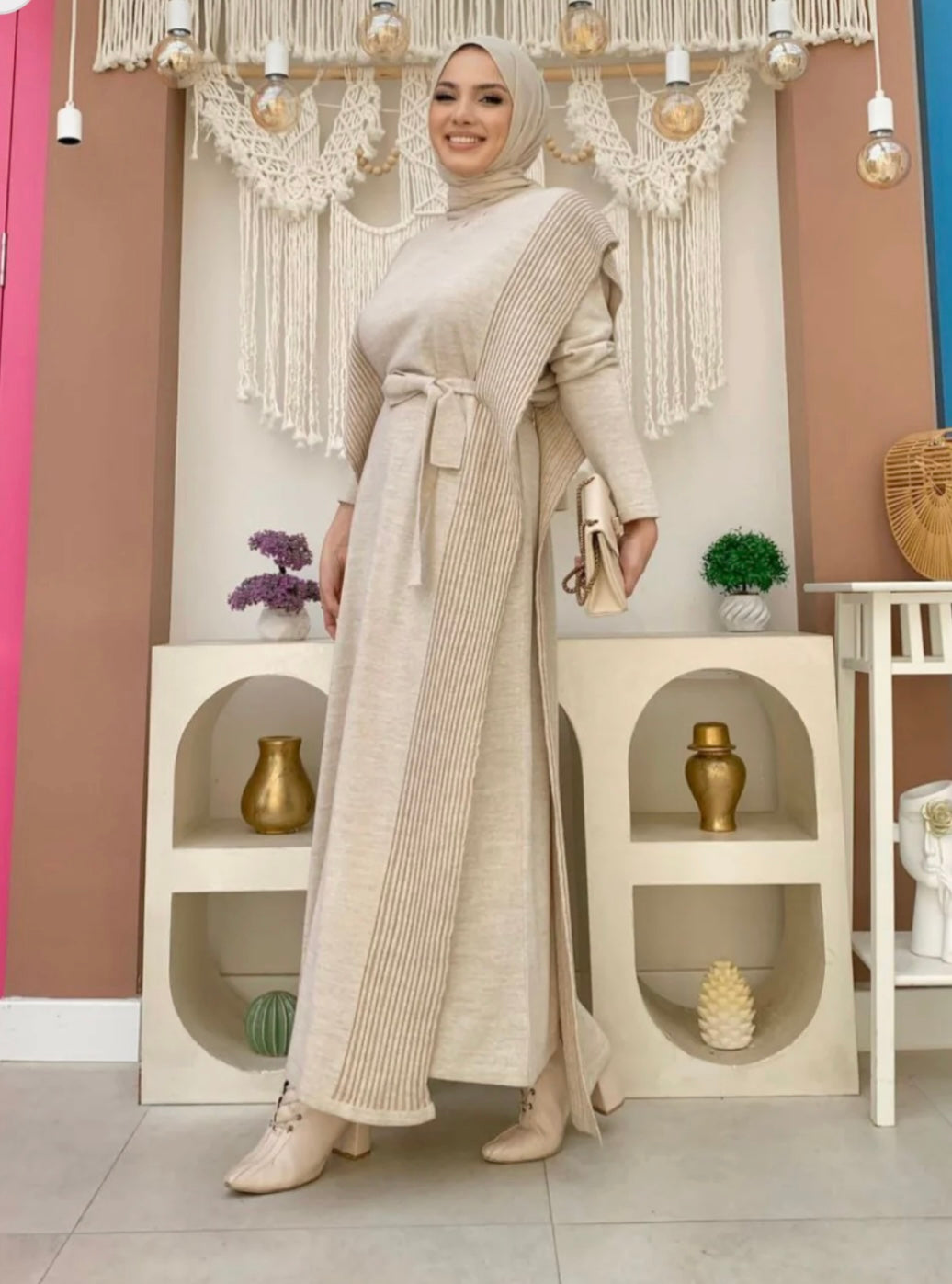 Glittery Knitwear Butterfly Dress set