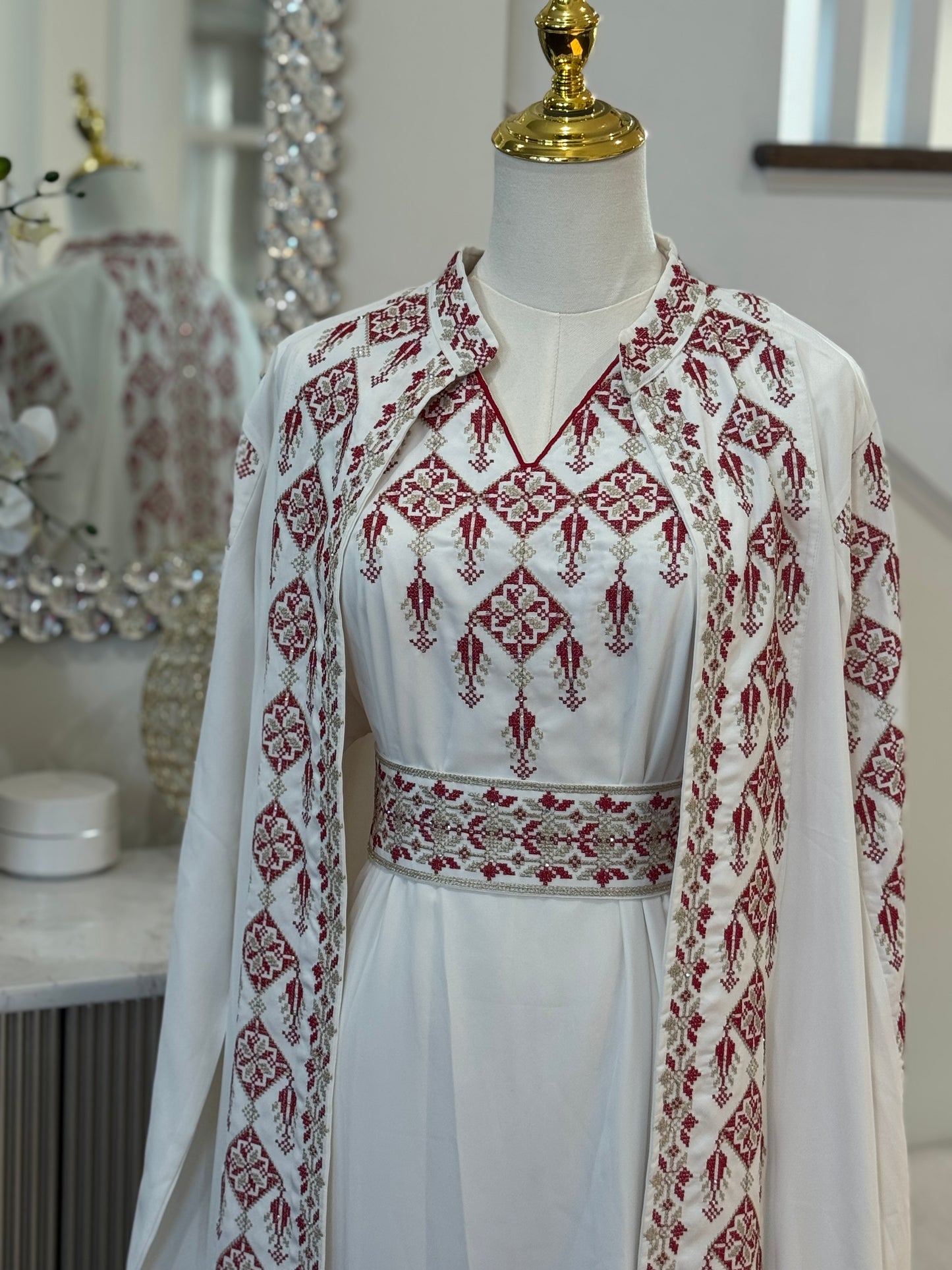 3 Pcs Tatreez Embroidered Thobe