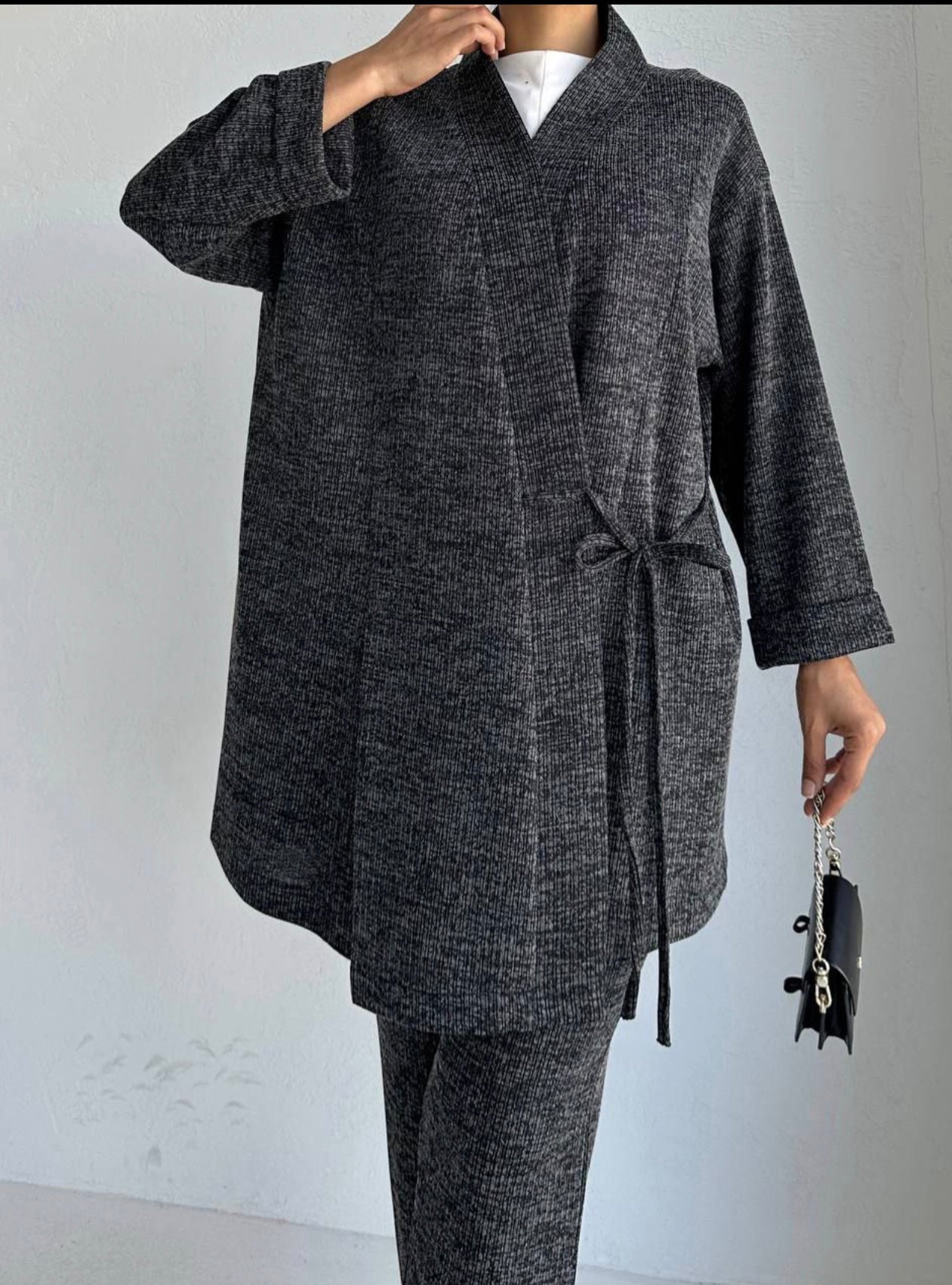 Kimono Textured Long Sleeve Co-Ord set