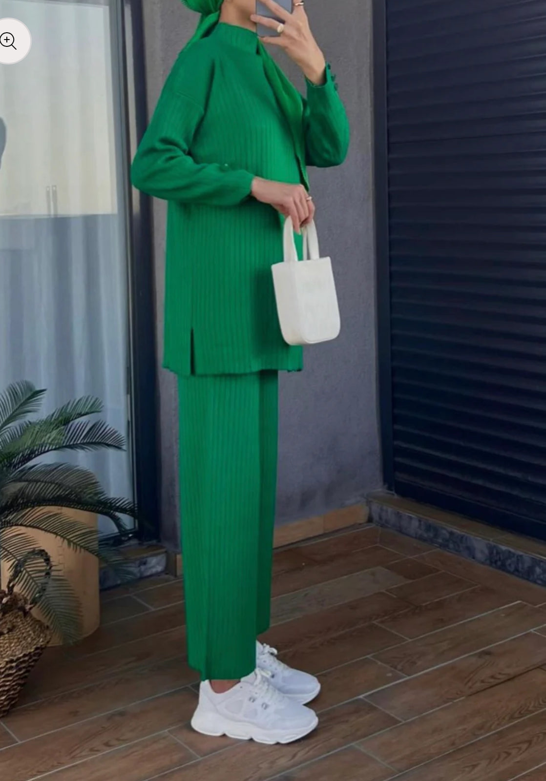 Ribbed Detail Knitwear Pants Set suite (S1)
