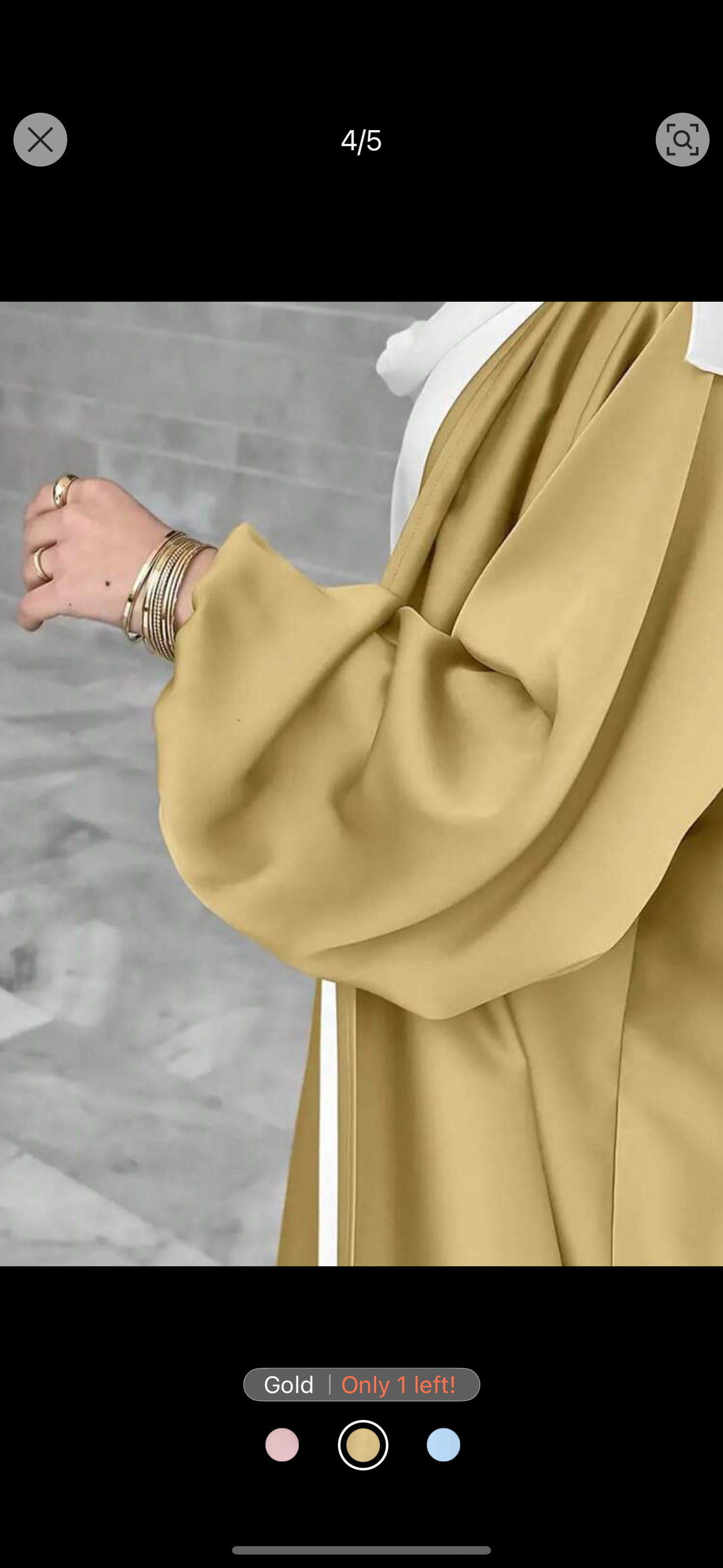 Satin Kimono Cardigan Bubble Sleeves Abaya