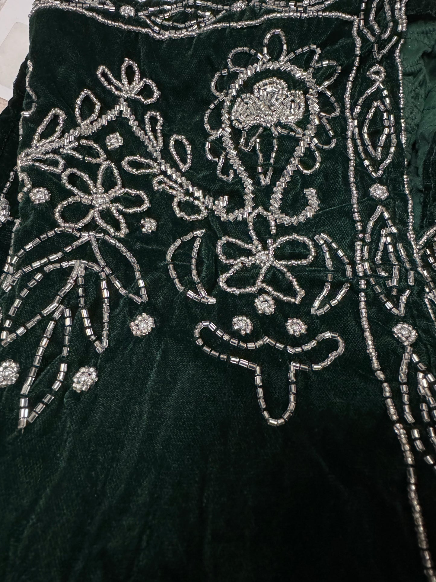 Luxury velvet open Abaya fully handwork Embellished beaded