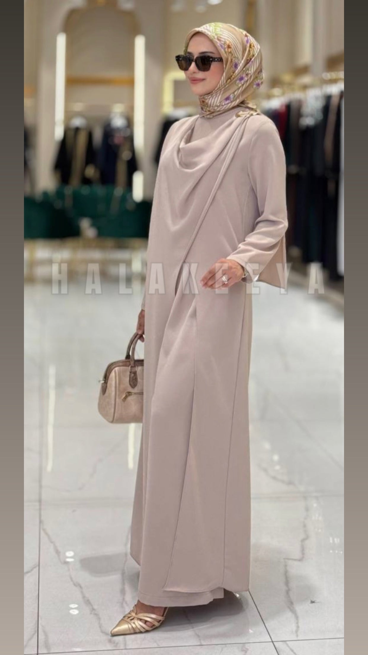2 Pcs Long Tunic With Wide Pant Set