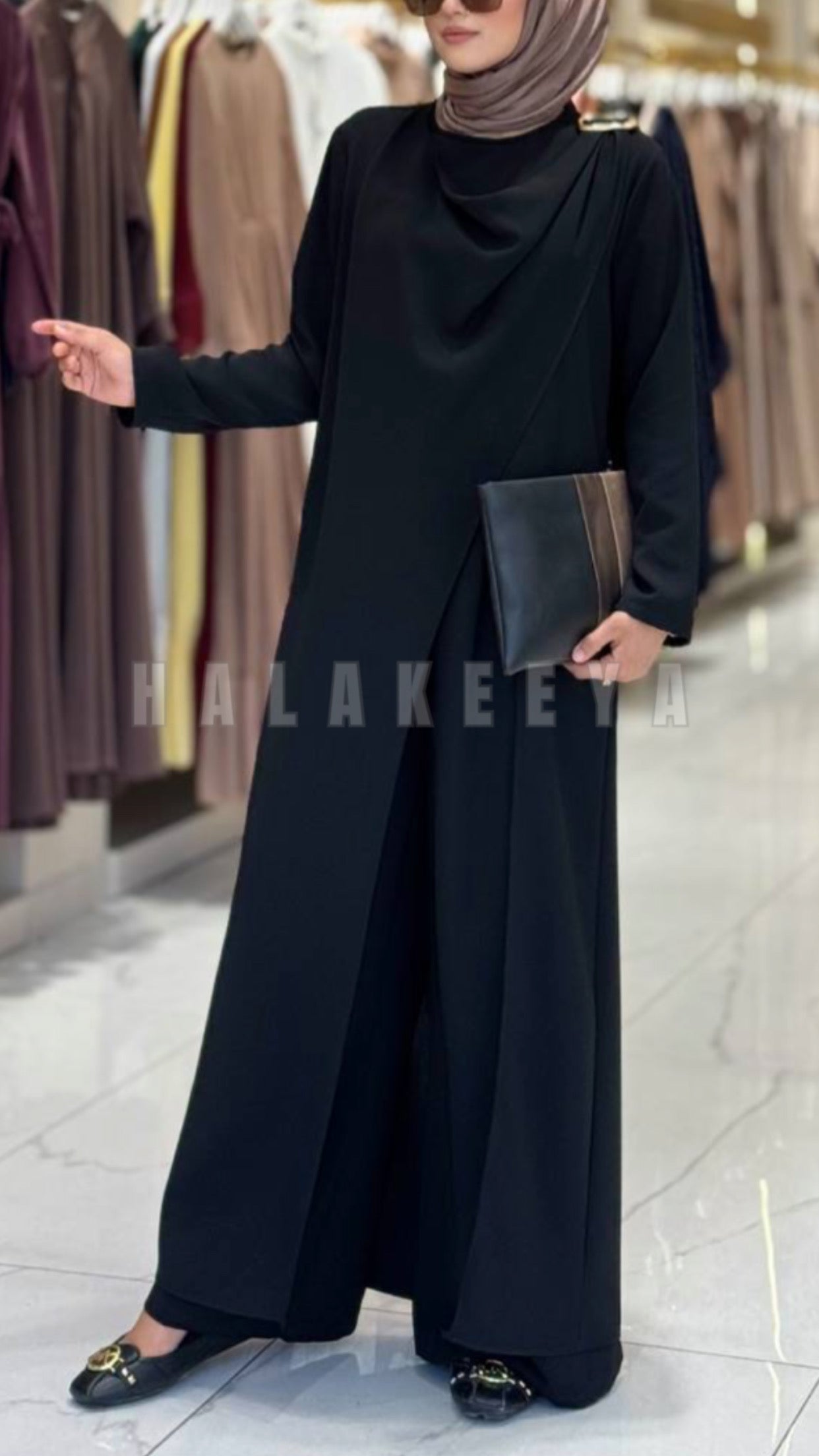 2 Pcs Long Tunic With Wide Pant Set