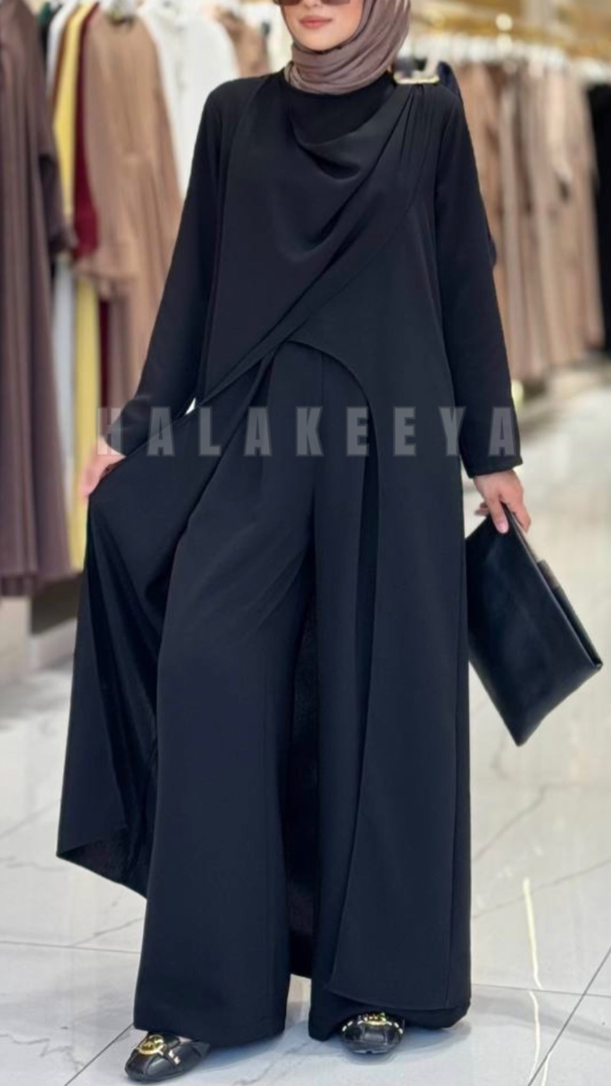 2 Pcs Long Tunic With Wide Pant Set