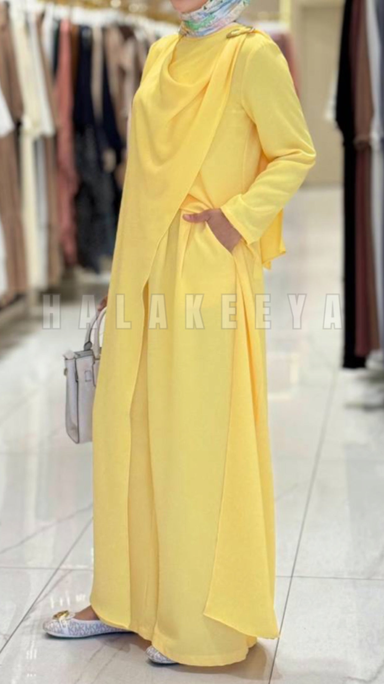 2 Pcs Long Tunic With Wide Pant Set
